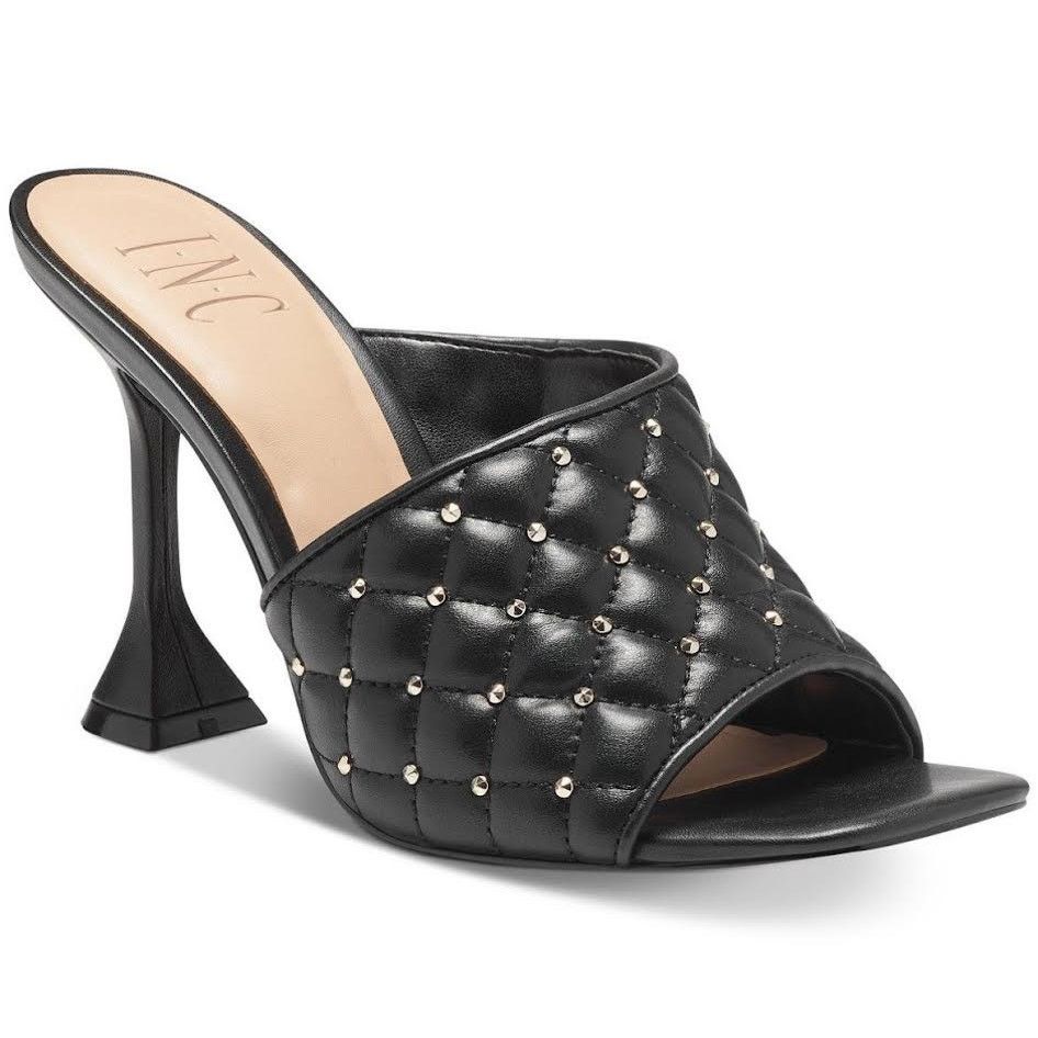 Macys INC International Concepts Black Quilted Mules | Size 8.5 Size US 8.5 / IT 38.5 - 1 Thumbnail