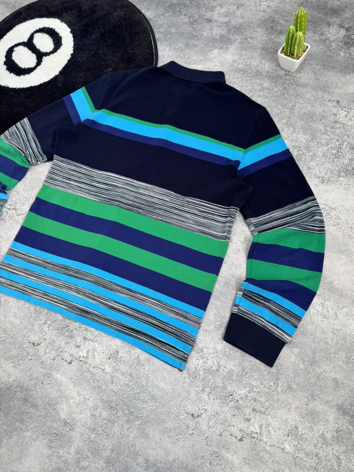 Missoni Missoni Italy Luxury Striped Long Sleeve Navy/ Green/Blue Size US S / EU 44-46 / 1 - 13 Thumbnail