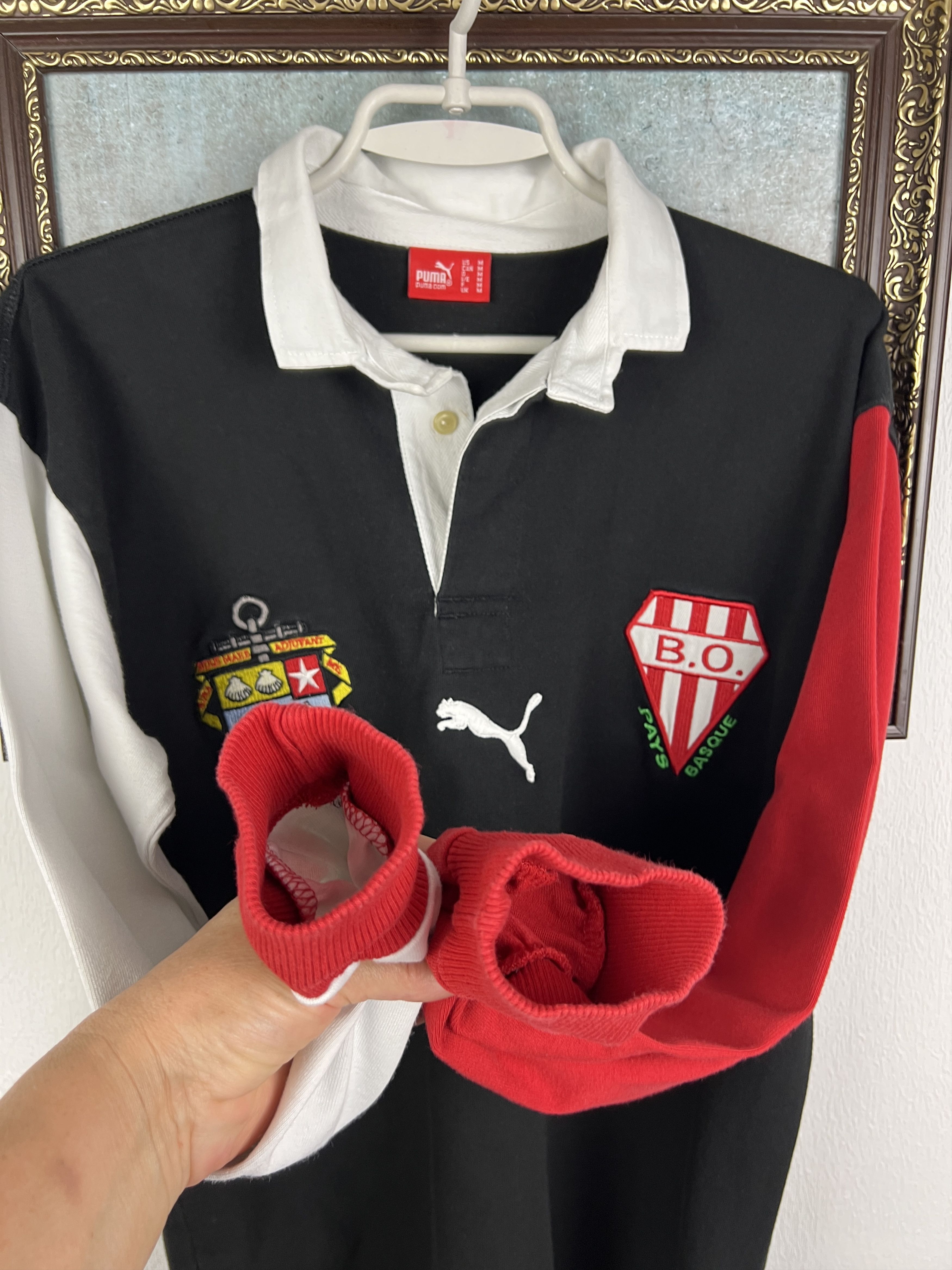 Puma Vintage Biarritz Olympique Rugby Union Jersey Long Sleeve Size US M / EU 48-50 / 2 - 5 Thumbnail