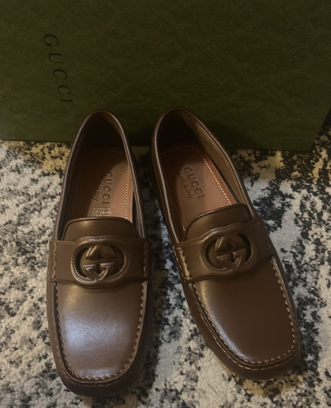Gucci Gucci Interlocking Clove Calf Brown Sugar Loafer Size US 9.5 / IT 39.5 - 3 Thumbnail
