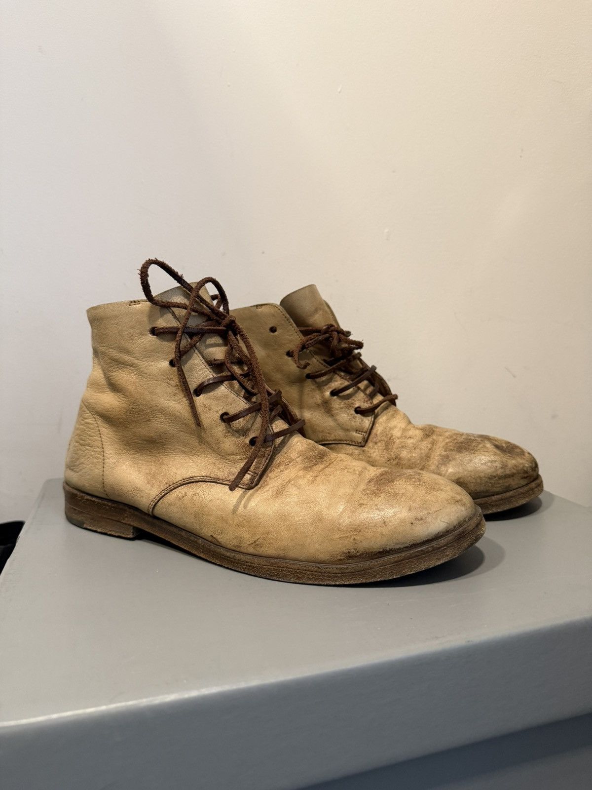 Tan stained Marsell Zucca Boots