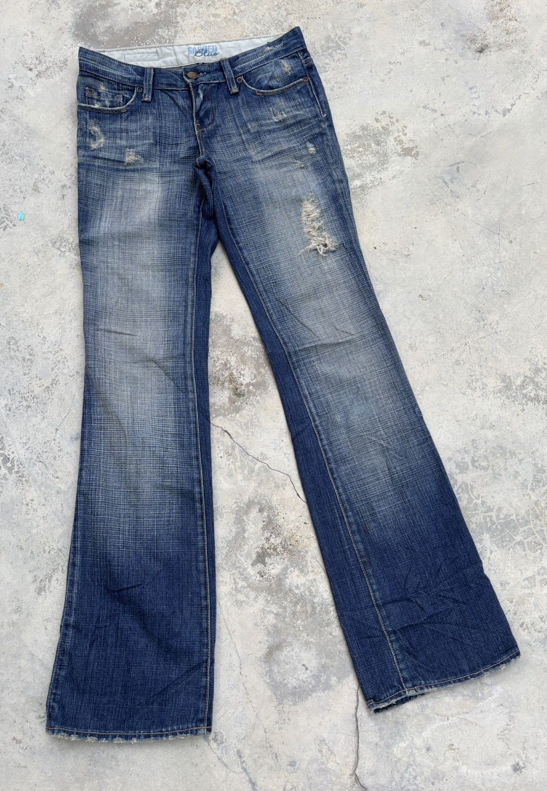 If Six Was Nine Flared Jean Sacred Blue Mud Wash Bootcut Jeans Size 28" / US 6 / IT 42 - 3 Thumbnail