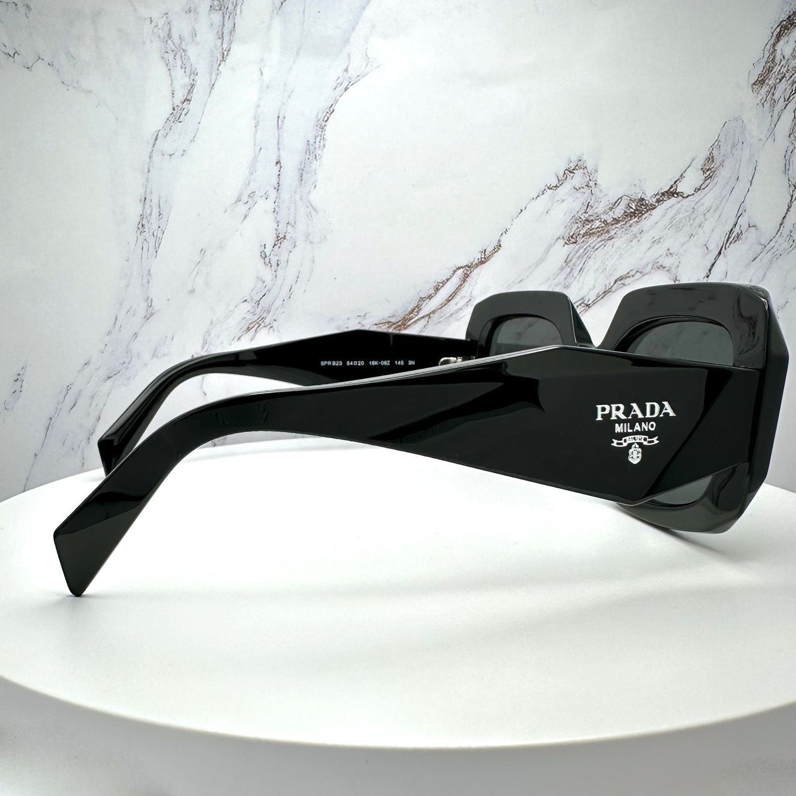 Prada New PRADA Sunglasses Black Silver Symbole Logo Oversized Size ONE SIZE - 15 Thumbnail