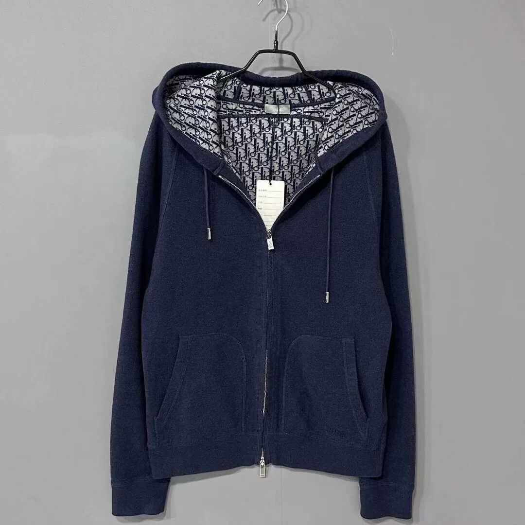 Dior dark blue Dior zip-up hooded sweatshirt Size US L / EU 52-54 / 3 - 1 Thumbnail