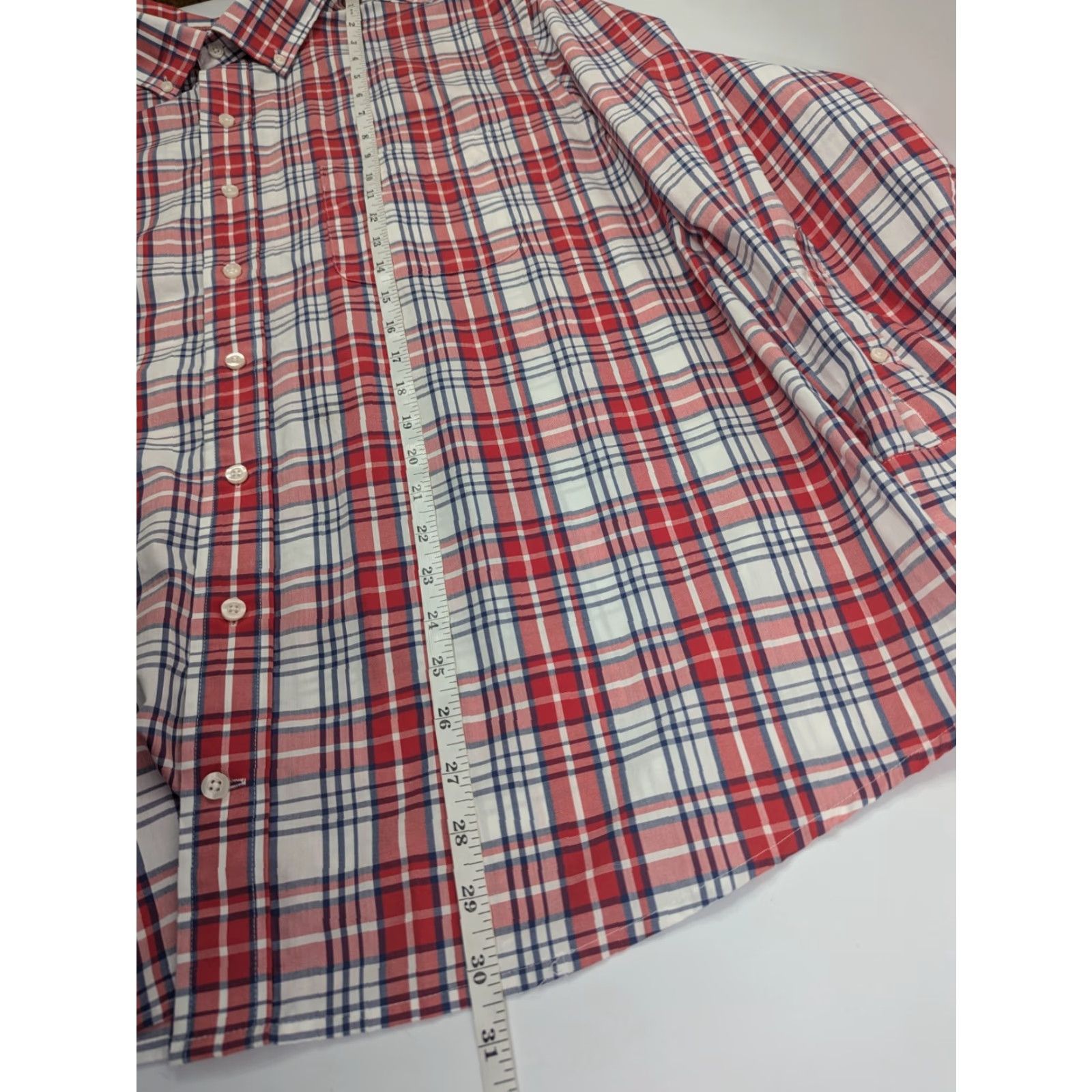 Vintage Oak Hill Button Up Shirt Red Plaid Short Sleeve 1XL Mens Cotton Classic Stretch DXl Big & Tall Button-Up Shirt Size US XL / EU 56 / 4 - 5 Thumbnail