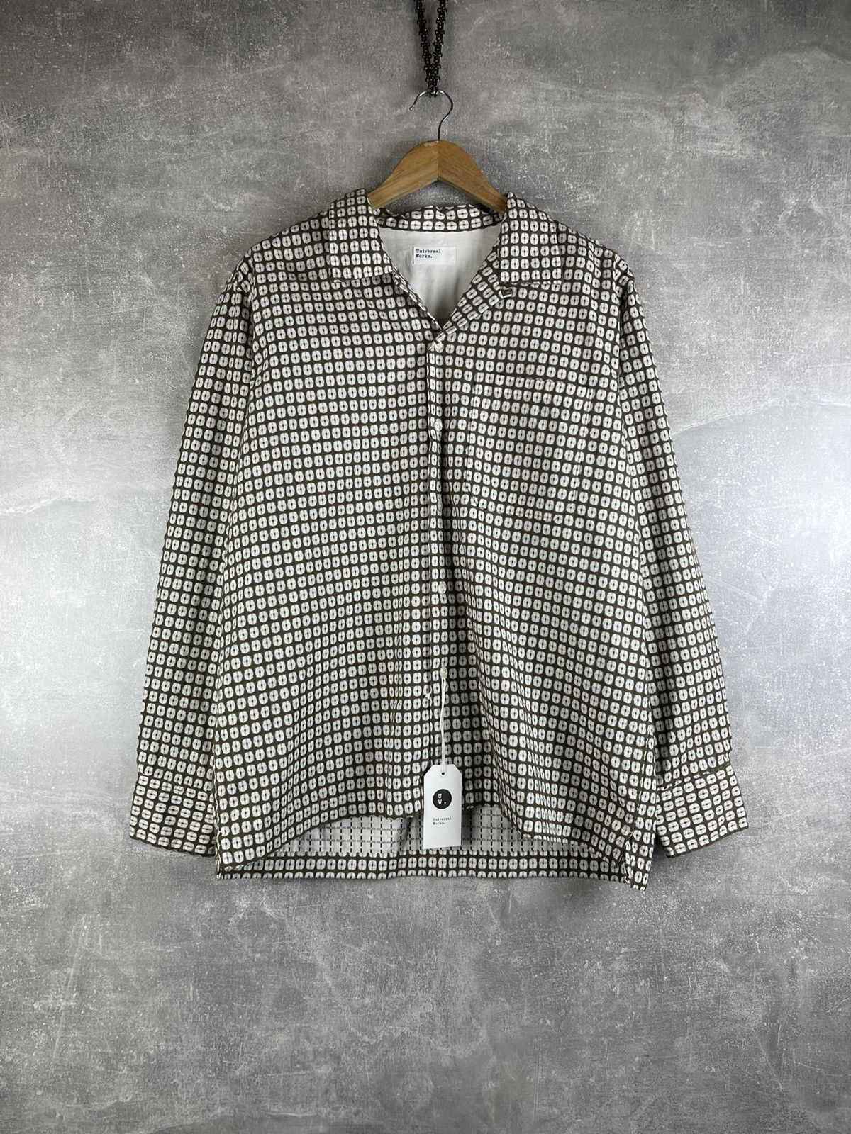 Universal Works Universal Works L/S Camp Shirt Brown Geometric Cotton Bangla Size US M / EU 48-50 / 2 - 1 Thumbnail
