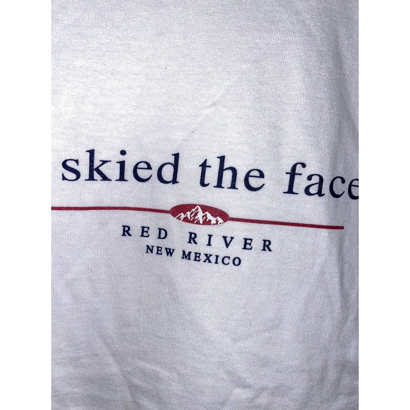 Jerzees Vintage New Mexico I Skied The Face Red River White M Shirt Size US M / EU 48-50 / 2 - 3 Thumbnail