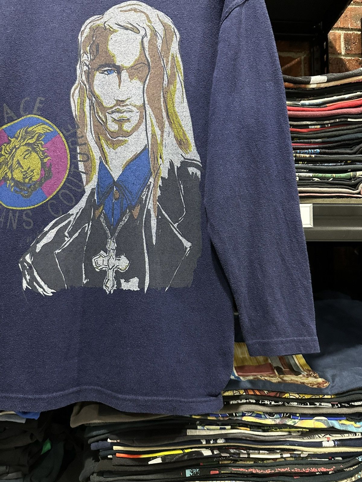 Versace Vintage Versace Long Sleeve Faded Tee Size US M / EU 48-50 / 2 - 5 Thumbnail
