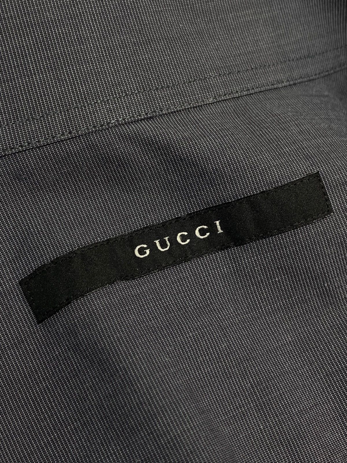 Gucci Vintage Gucci Gray Button Up Dress Shirt Rare Size US M / EU 48-50 / 2 - 17 Thumbnail