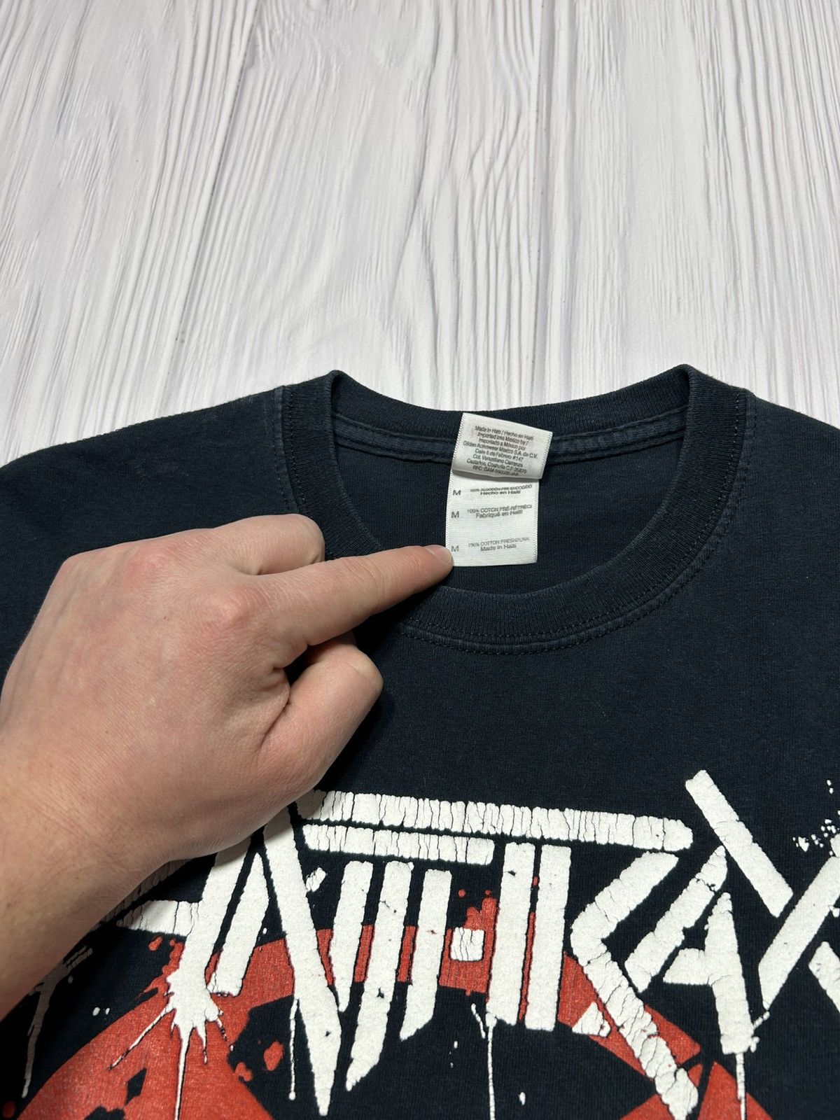 Band Tees × Vintage Vintage Anthrax Punk Anarchy Big Logo T-Shirt Size US M / EU 48-50 / 2 - 9 Thumbnail
