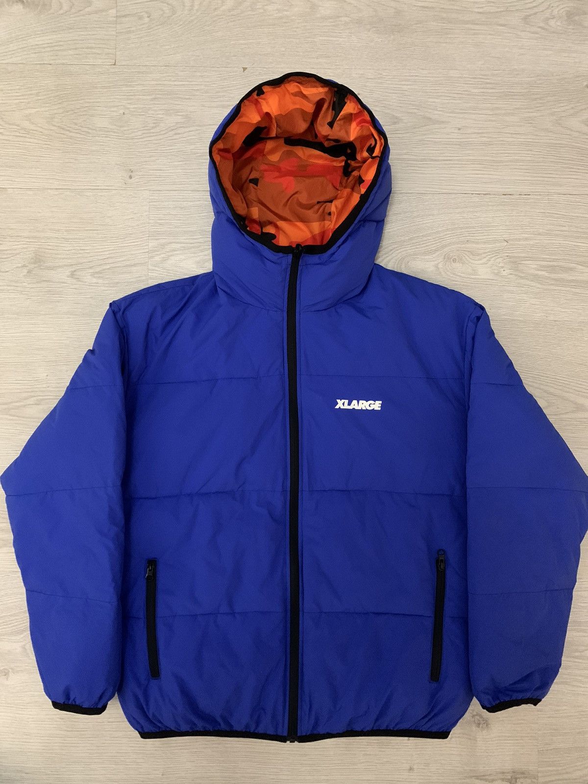 image of X Large Reversible Puffer Jacket in Blue, Men's (Size Small)