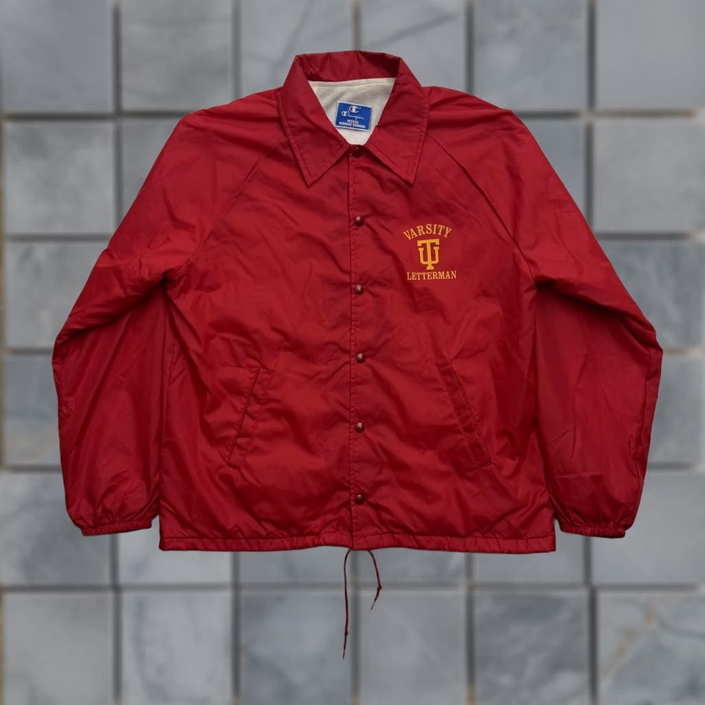 Champion VINTAGE Champion IU Varsity Letterman Jacket Mens Large Red Windbreaker USA Size US L / EU 52-54 / 3 - 1 Thumbnail