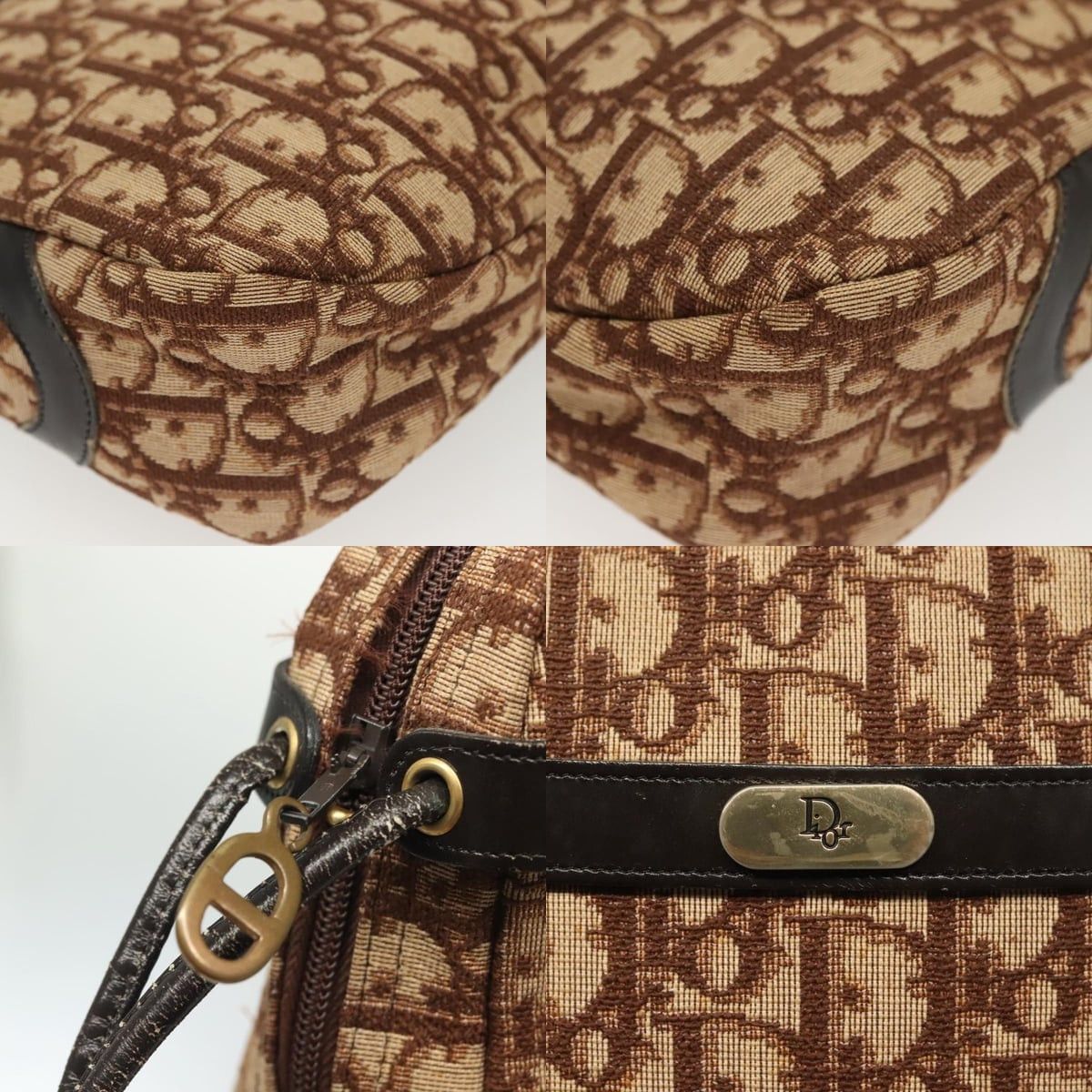 Dior DIOR Trotter Canvas Shoulder Bag Brown Gold Size ONE SIZE - 11 Thumbnail