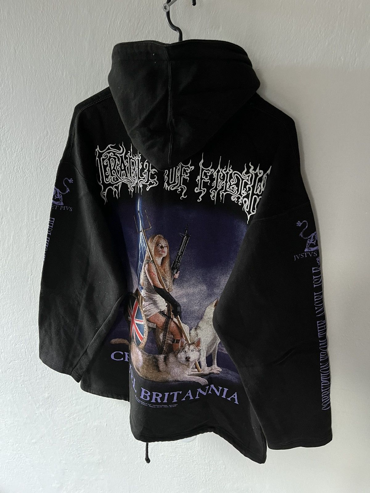 image of 1997 Very Rare Cradle Of Filth Cruel Britannia OG Hoodie Cof in Black, Men's (Size XL)