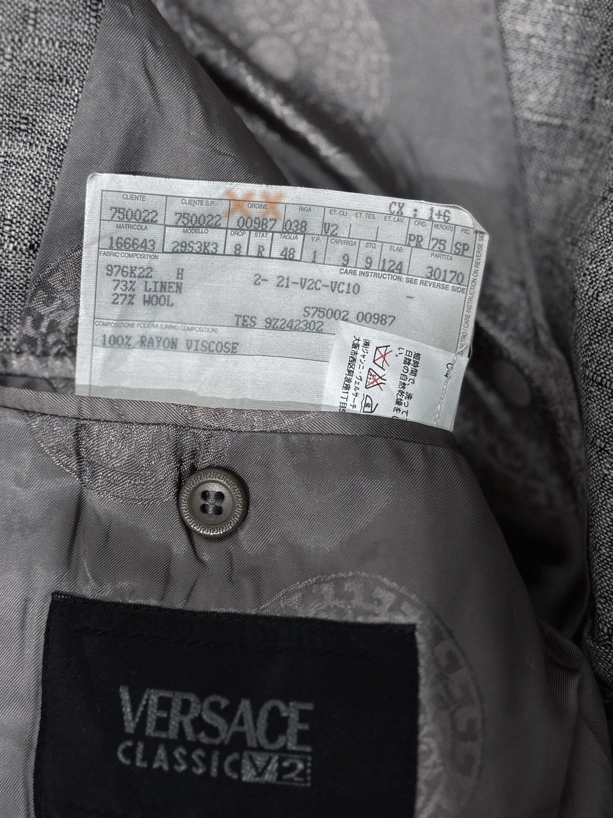 Versace Final Price. Vintage Versace textured grey wool blend blazer Size 46S - 8 Thumbnail