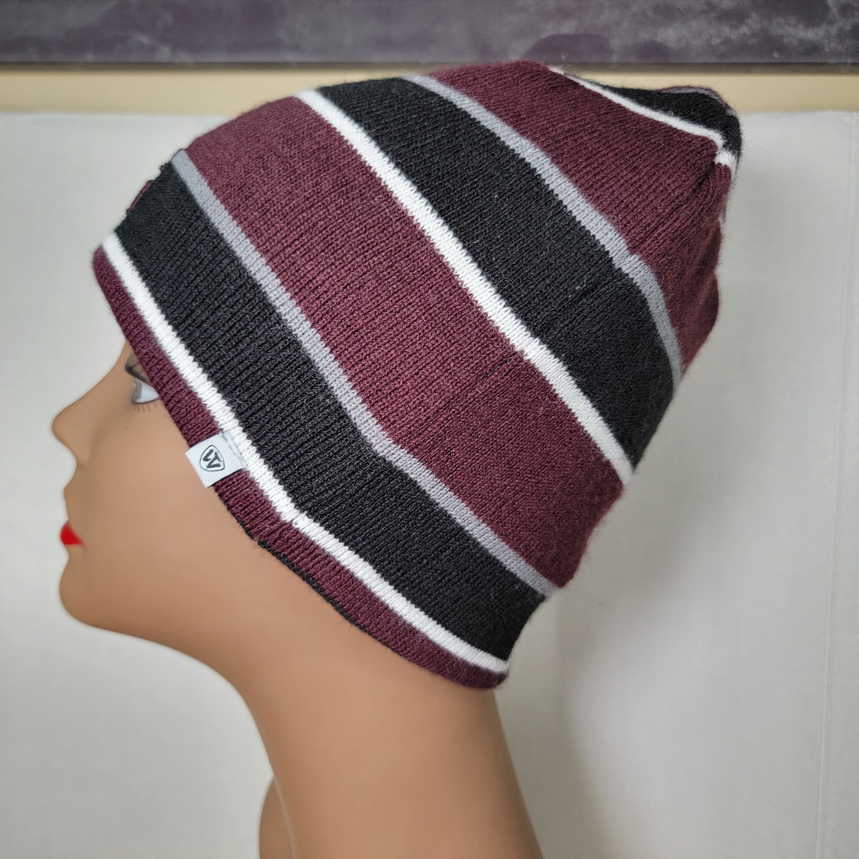 Other Texas A&M Aggies Reversable Black/Stripe Knit Unisex Beanie Size ONE SIZE - 2 Thumbnail