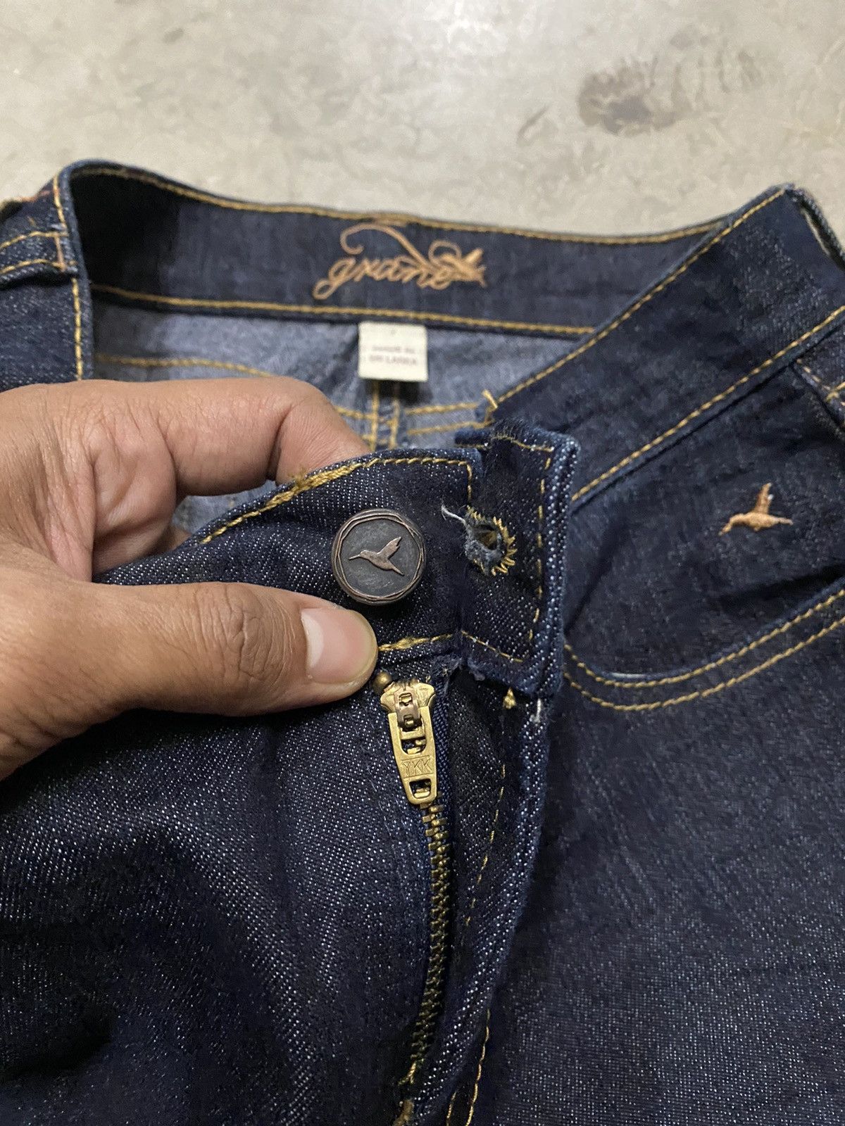 Designer × Indigo × Japanese Brand Flare Jeans Japanese Grane Flare Stretchable Indigo Size US 30 / EU 46 - 7 Thumbnail