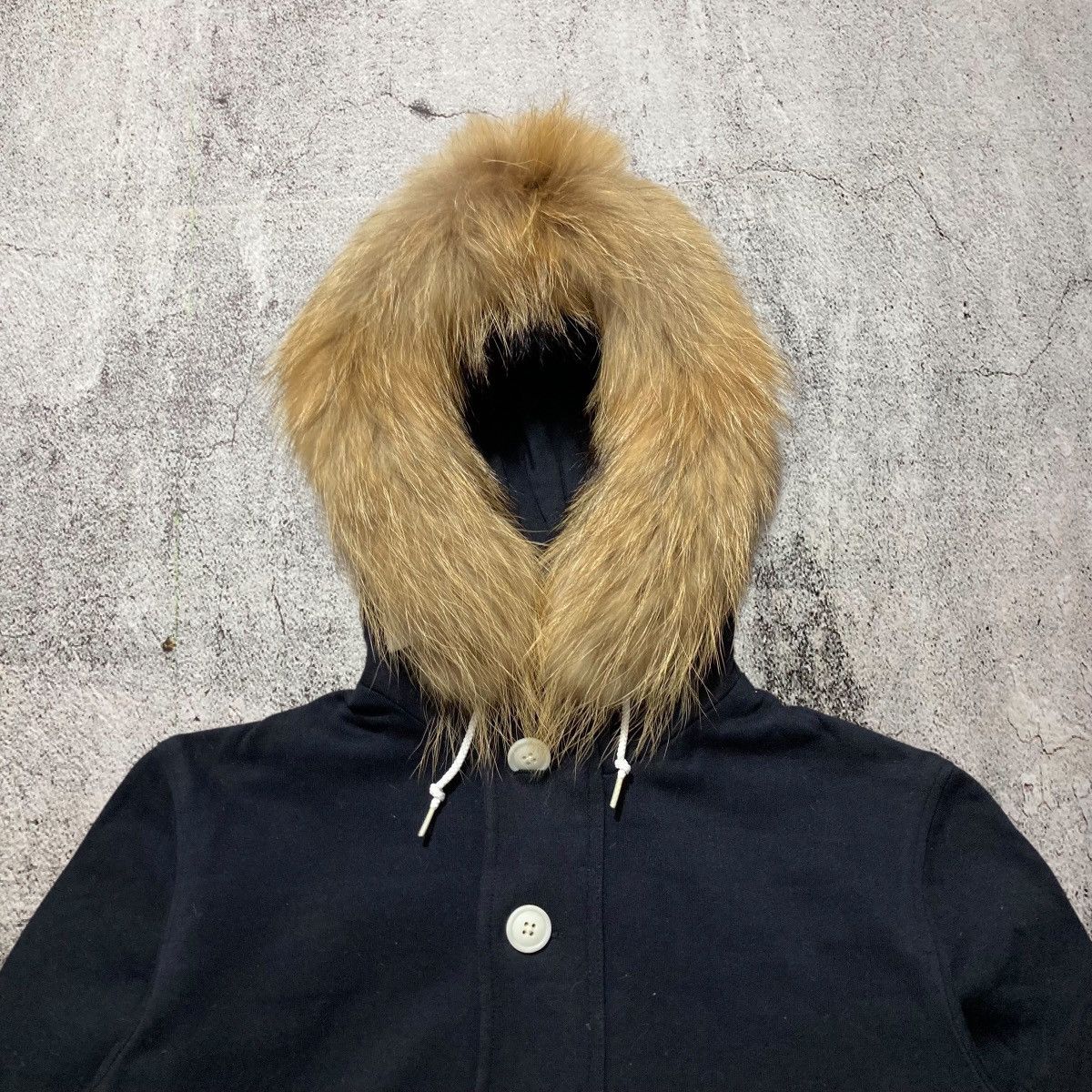 Beams Japan 2000s Beams Japan Button/Zipper Fur Hoodie Black Lgb Size US S / EU 44-46 / 1 - 3 Thumbnail
