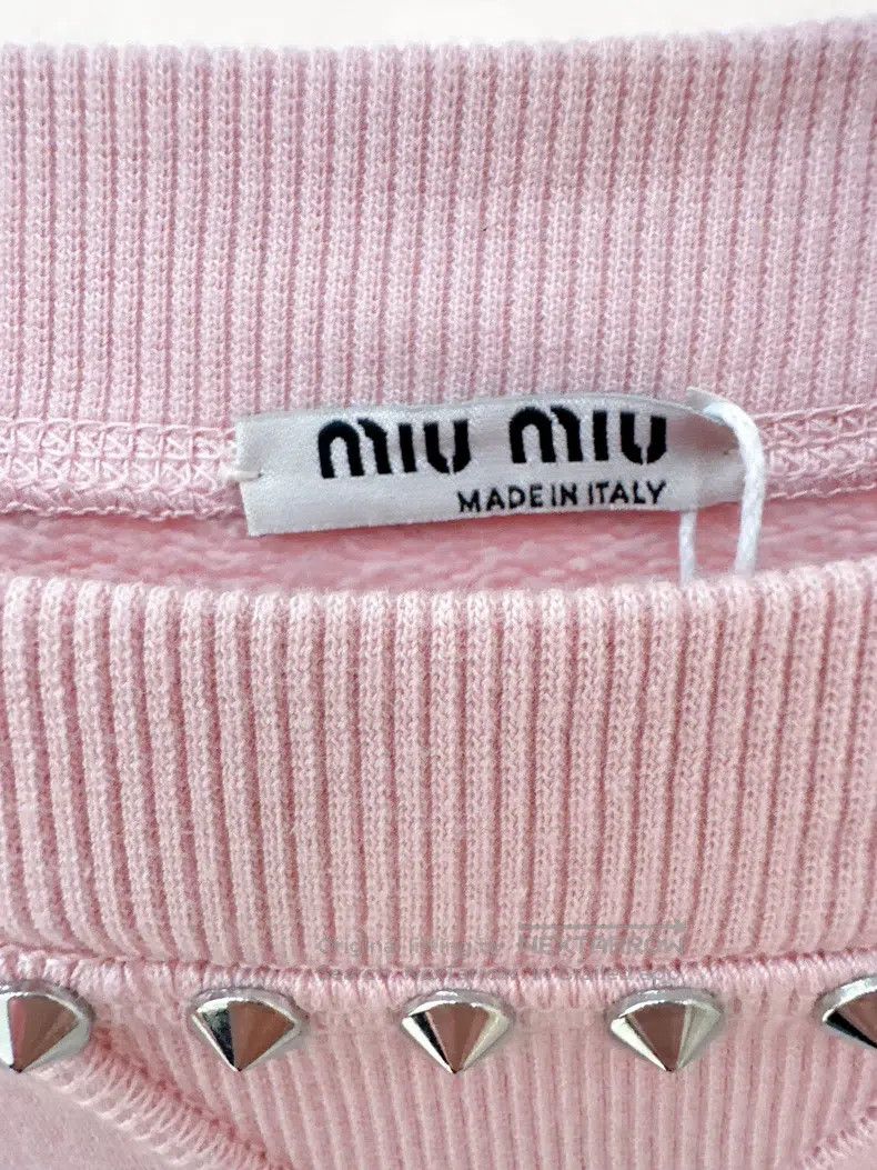 Miu Miu Miu Miu Size XS Pink rivet sweater Size XS / US 0-2 / IT 36-38 - 3 Thumbnail