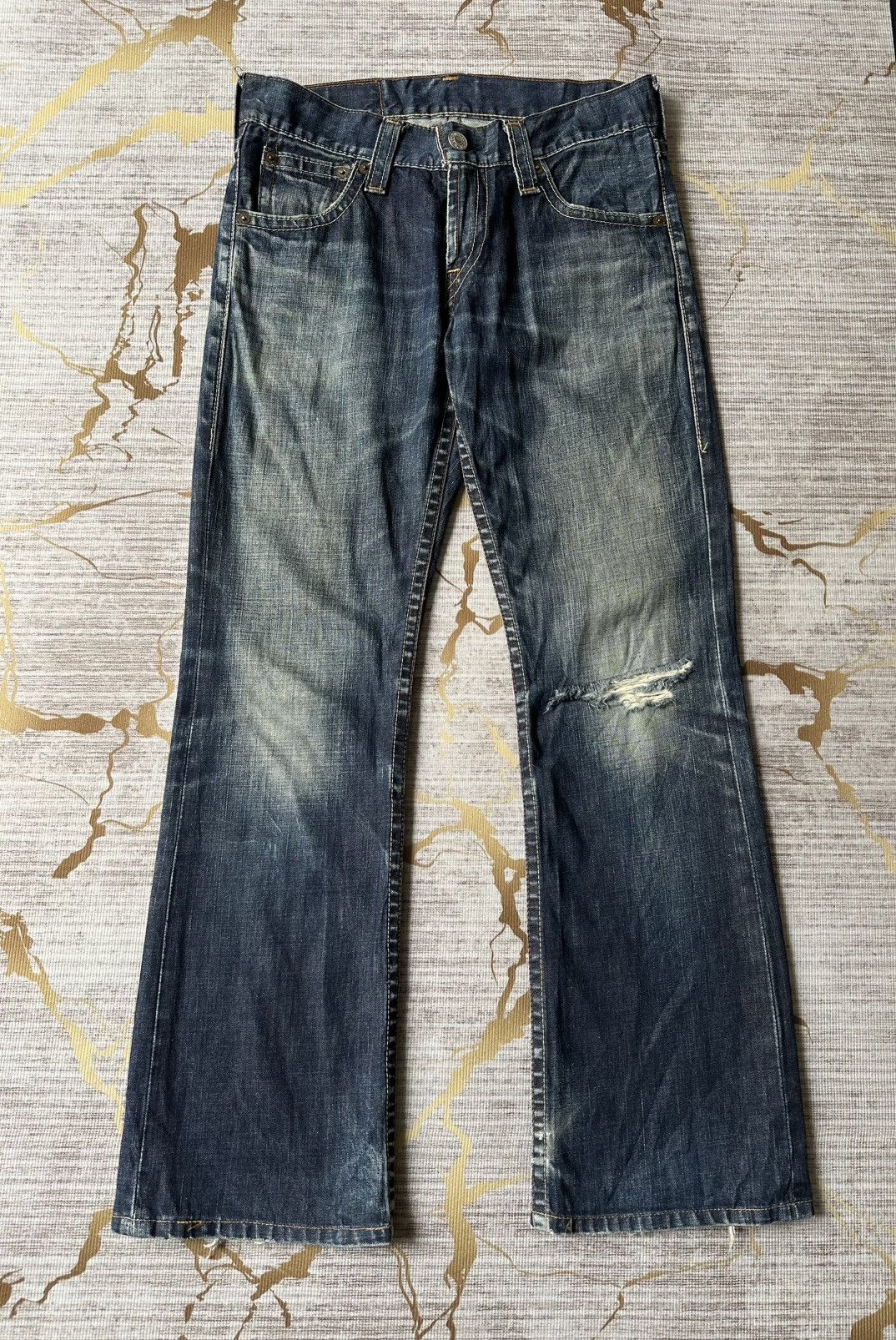 Levi's Vintage Clothing FLARE Levi’s 507 Distressed Denim Size US 31 - 2 Thumbnail