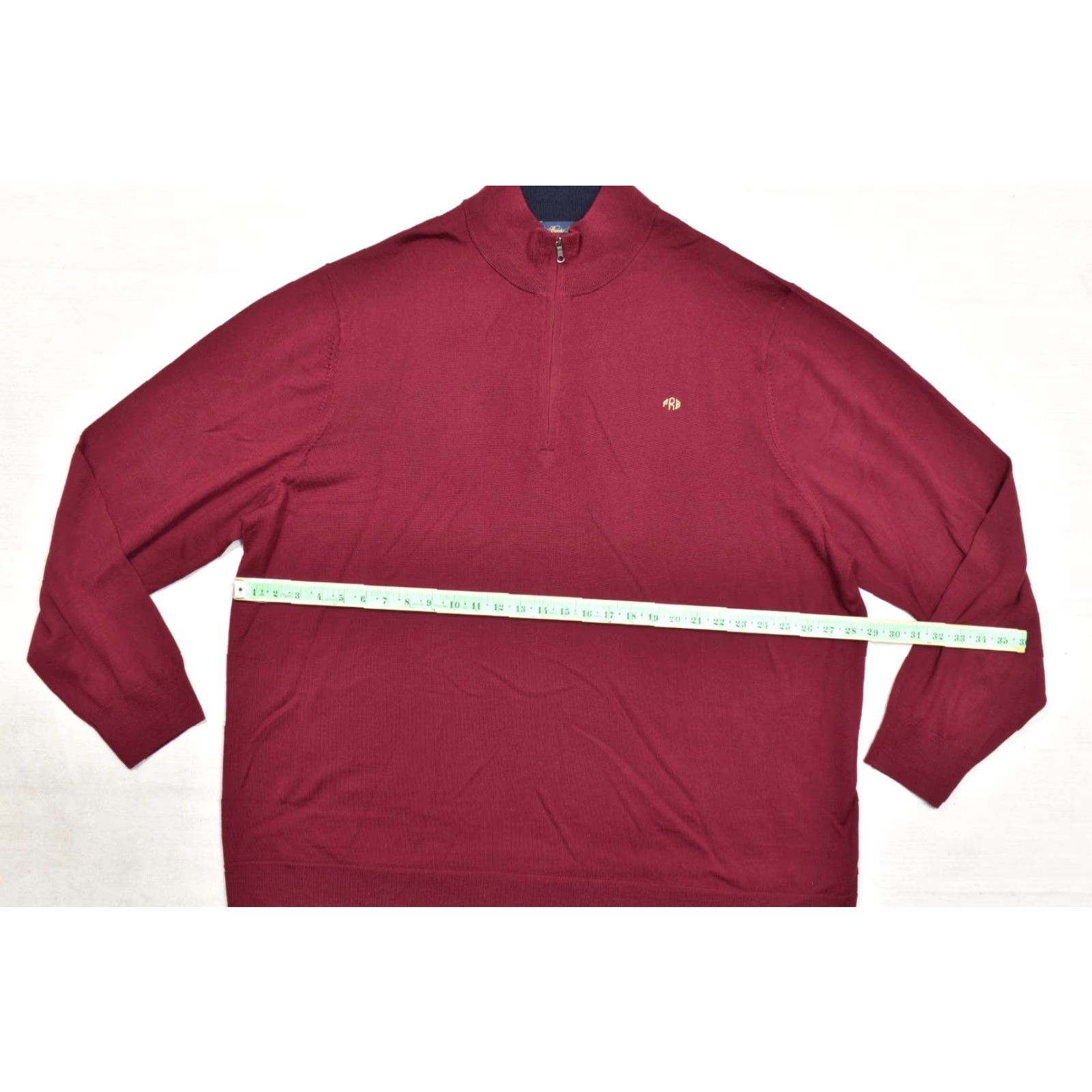 Brooks Brothers VINTAGE? No. Brooks Brothers 3XLT Men's Red 1/4 Zip Pullover Sweater 100% Merino Wool Solid Knit Zipper Regular Big & Tall Mens Size US XXL / EU 58 / 5 - 3 Thumbnail