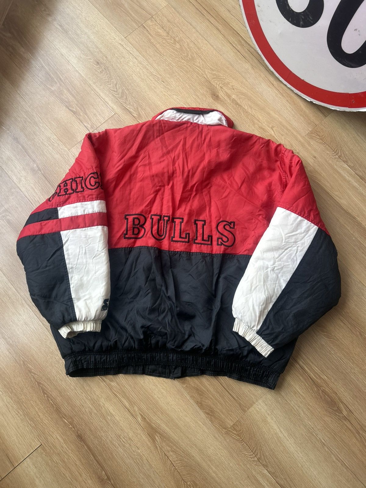 Starter Vintage 90s NBA Chicago Bulls Big Logo Bomber Jacket Size US XXL / EU 58 / 5 - 6 Thumbnail