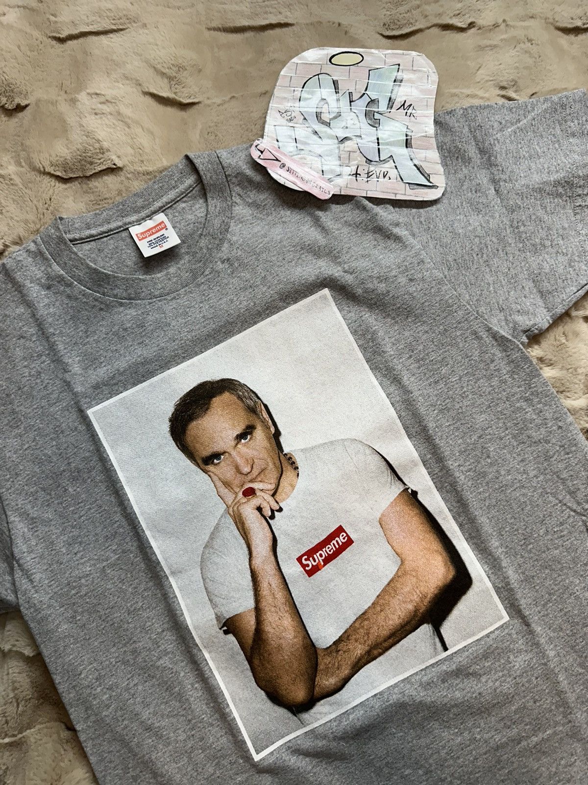 Supreme SS16 Supreme Morrissey Photo Tee Heather Gray | Grailed