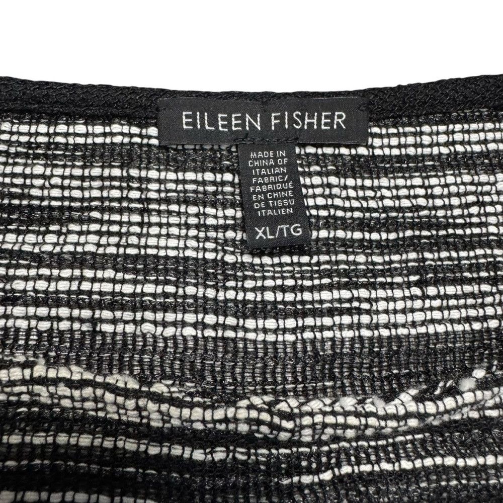 Eileen Fisher Eileen Fisher Black Illusion Mesh Bateau Neck Linen Blend T Size XL / US 12-14 / IT 48-50 - 7 Thumbnail