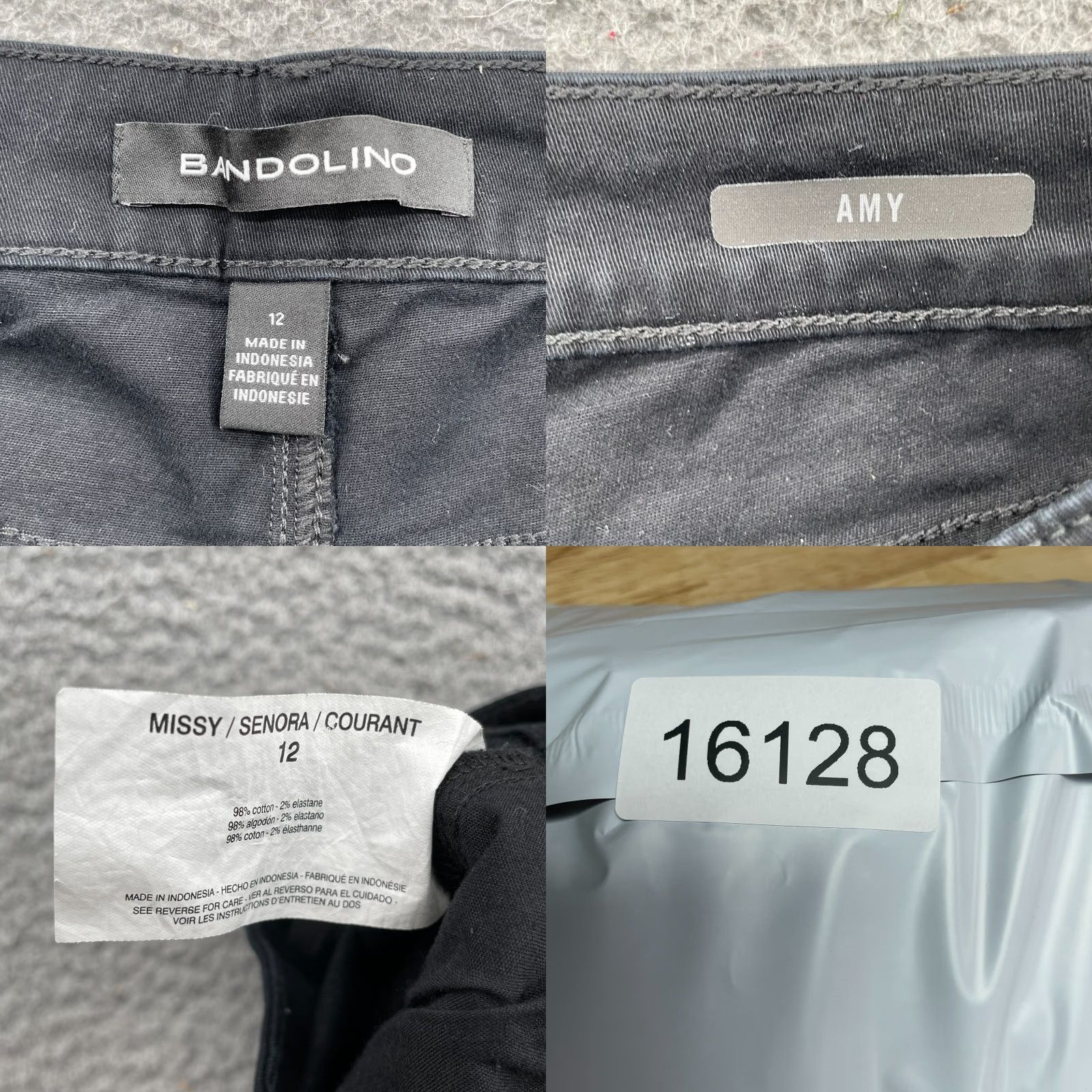 Vintage Bandolino Jeans 12 Black Straight Women 34x29 Denim 5-Pocket Classic Academia Preppy 90s Travel Comfort Size 34" / US 12 / IT 48 - 8 Thumbnail