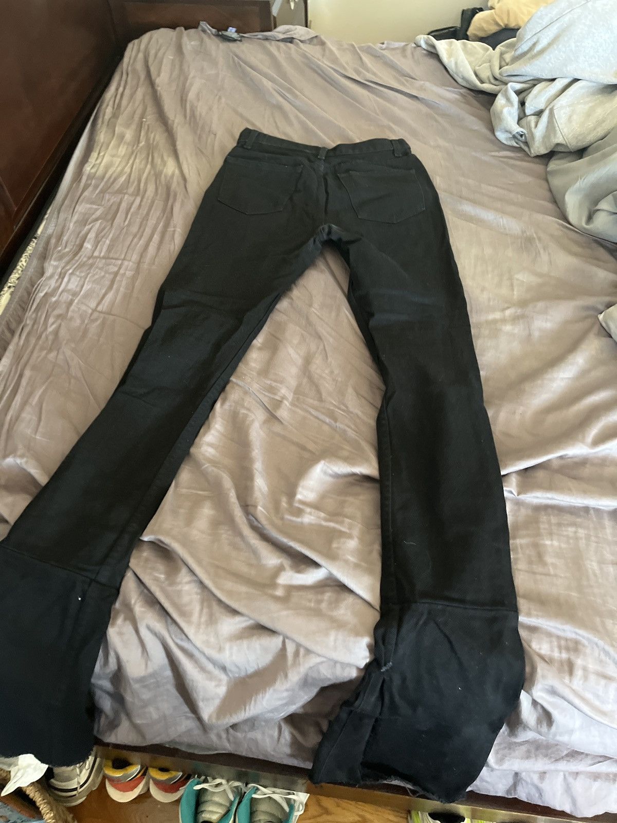 Designer Custom Black stacked denim jeans Size US 30 / EU 46 - 1 Thumbnail