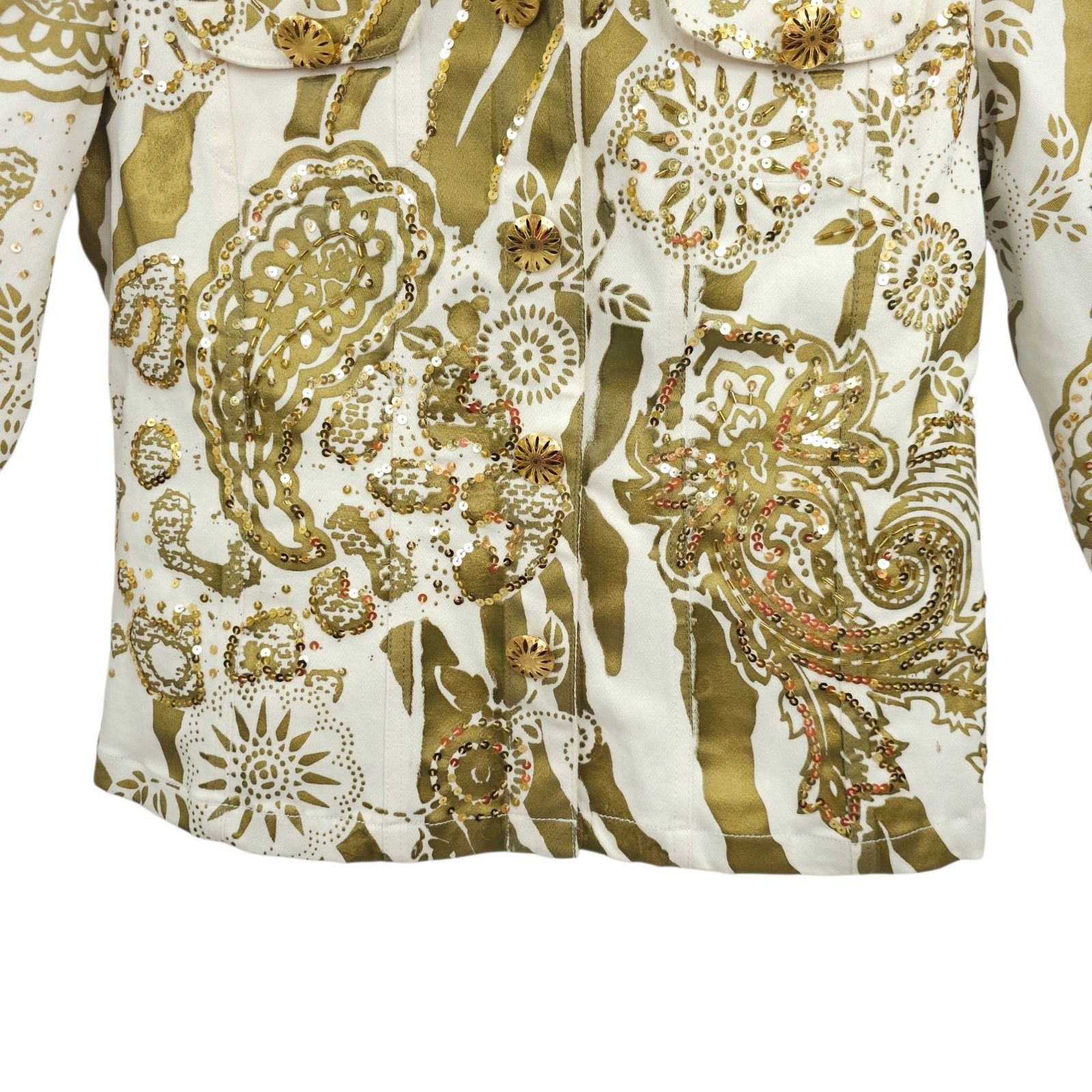 Other Berek Zebra Paisley Sequin Jacket M Vintage Snap Front Y2K Size M / US 6-8 / IT 42-44 - 14 Thumbnail