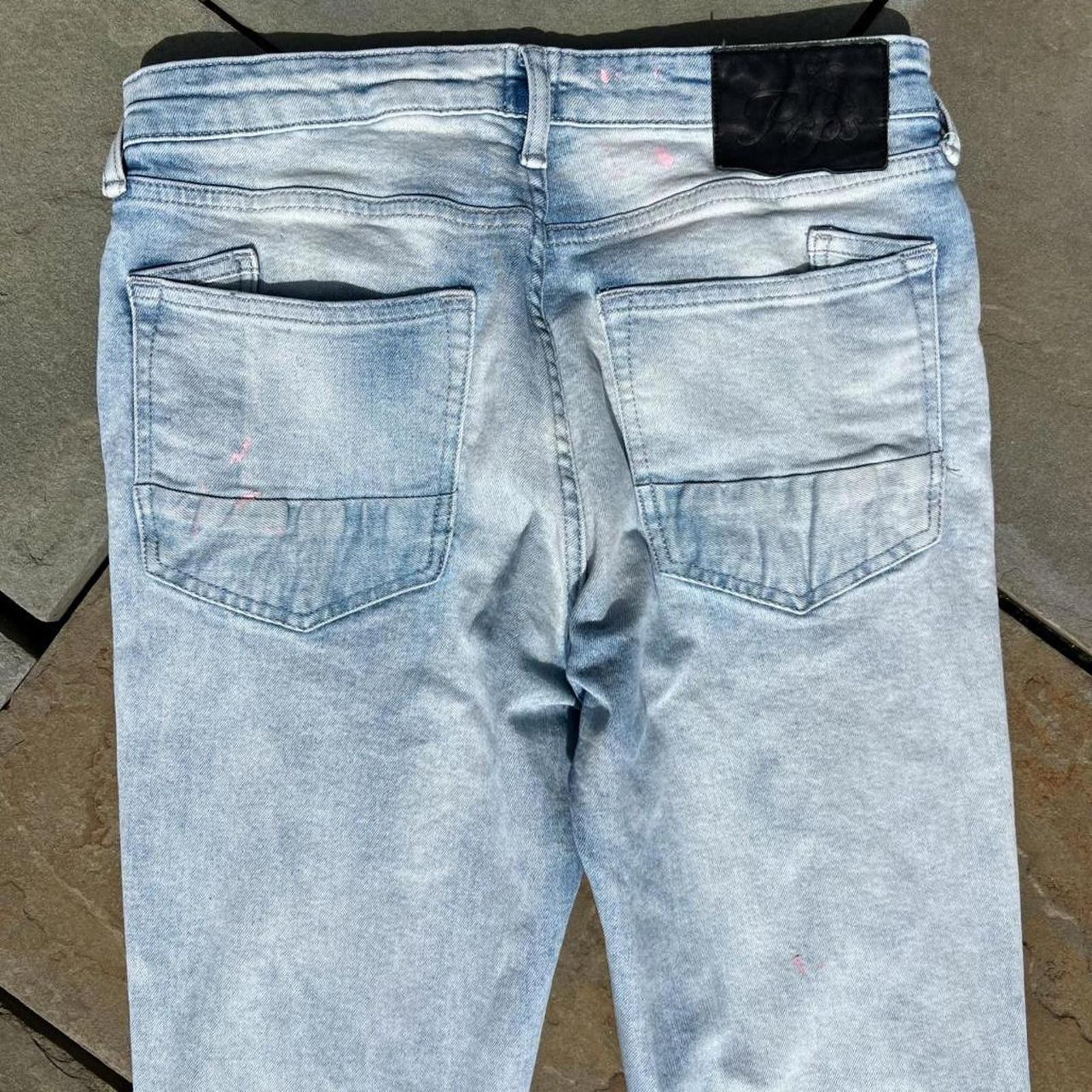 Prps Distressed Pink Paint Splatter Ripped Light Wash Slim Jeans Size US 30 / EU 46 - 6 Thumbnail