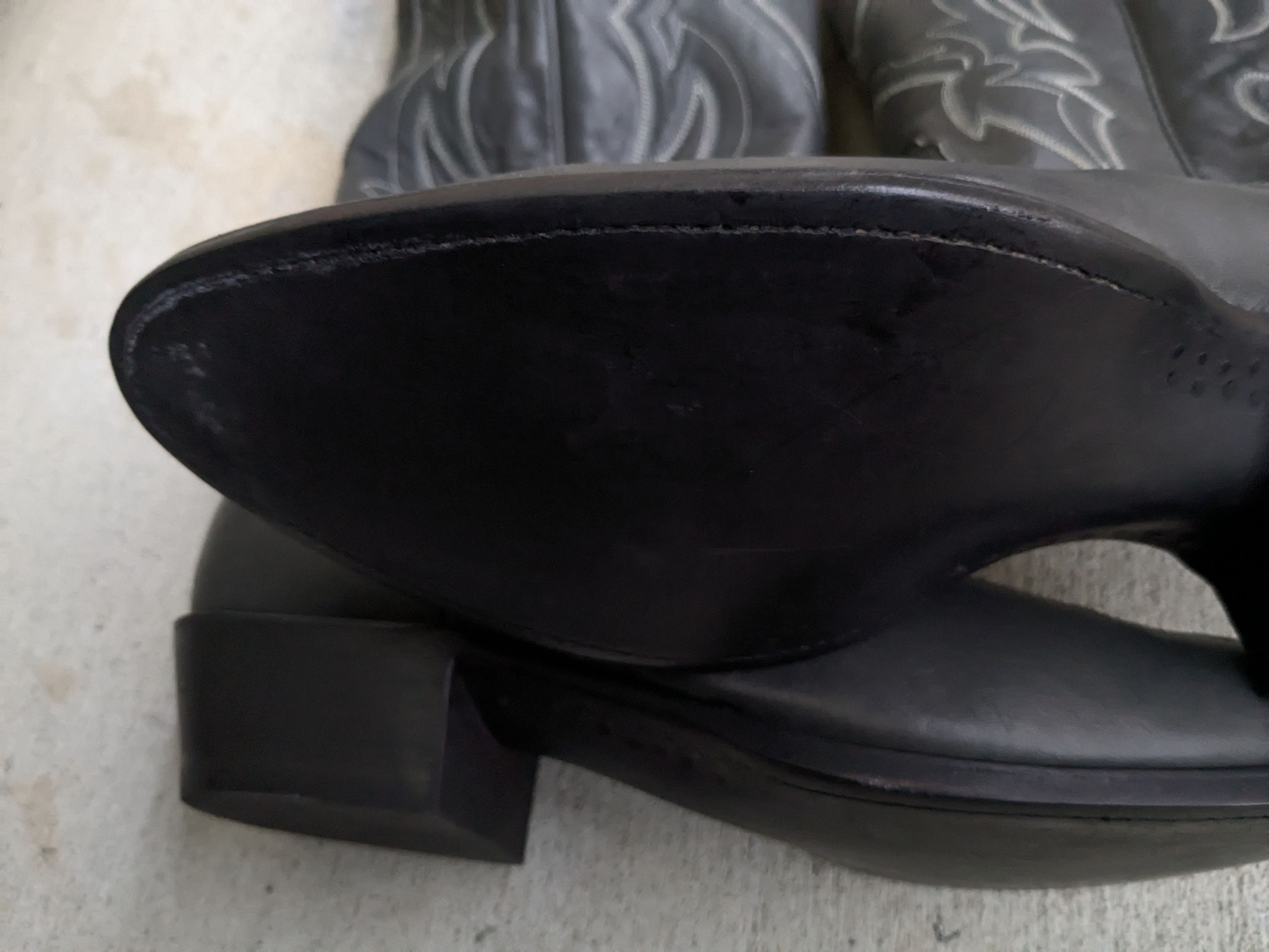 Nocona Nocona Cowboy Boots Gray 11.5 D Leather USA Black Size US 11.5 / EU 44-45 - 15 Thumbnail