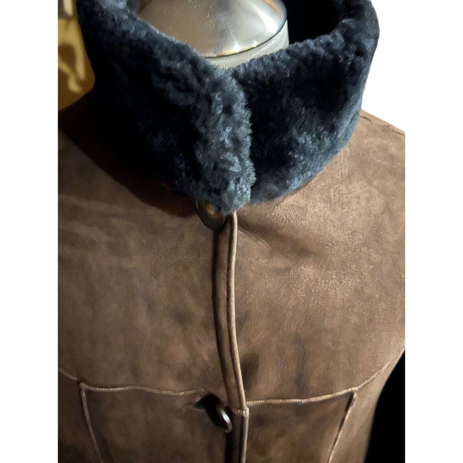 Other Womans Shearling Brown Leather Jacket Vintage USA SIZE S Size S / US 4 / IT 40 - 2 Thumbnail