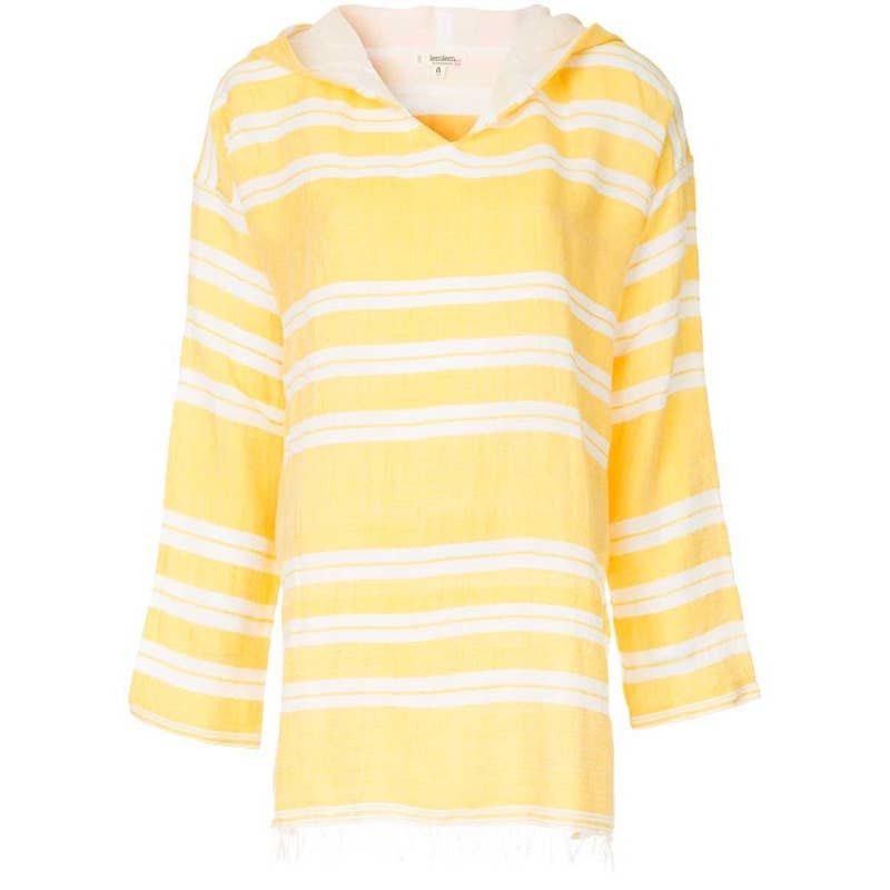 NEW Lemlem Gold Doro Fringe Hoodie Large