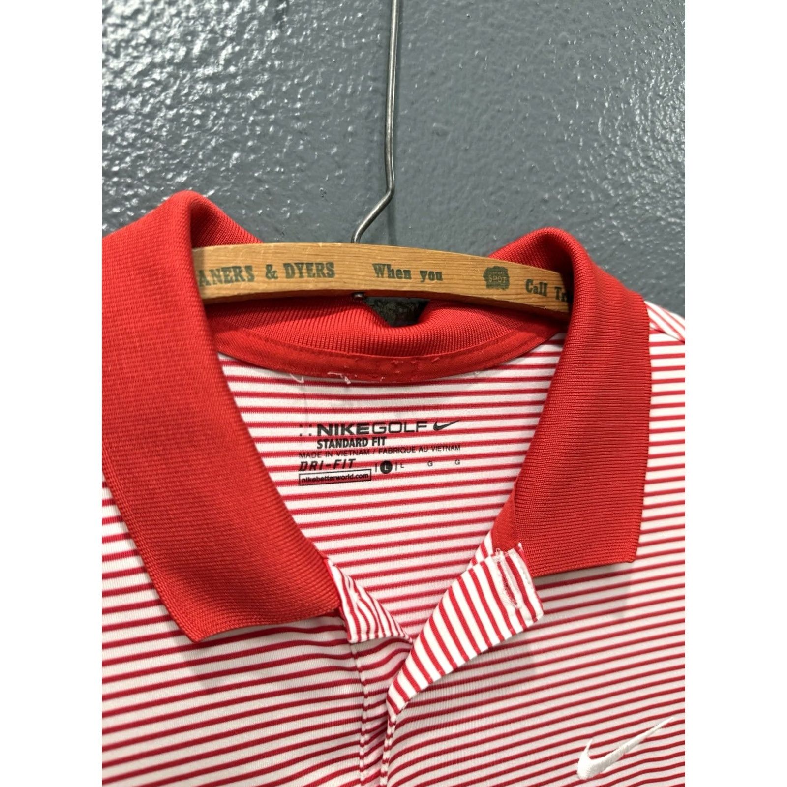 Nike Nike Dri-Fit Red Stripe Polyester Golf Polo Shirt L Men's Large Red Stripe Polo Size US L / EU 52-54 / 3 - 2 Thumbnail