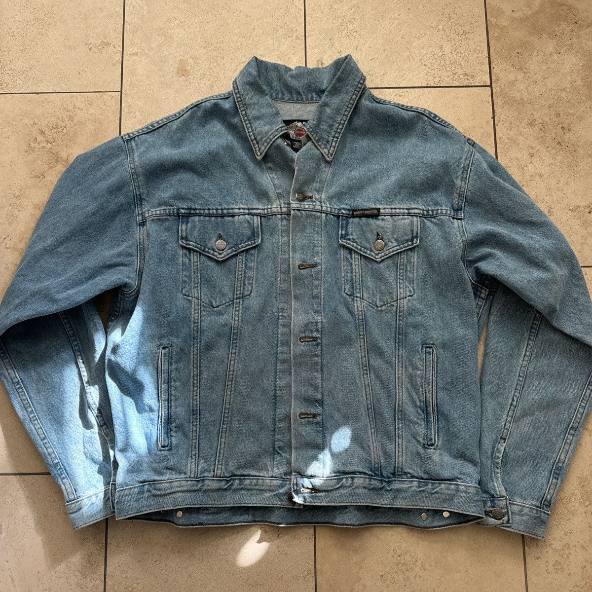 Harley Davidson × Vintage harley davidson denim jacket Size US M / EU 48-50 / 2 - 1 Thumbnail