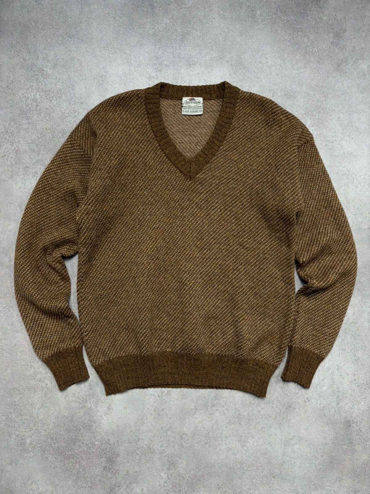 Fruit Of The Loom Rare Fruit of The loom Vintage wool knitwear 80s Brown Size US M / EU 48-50 / 2 - 1 Thumbnail