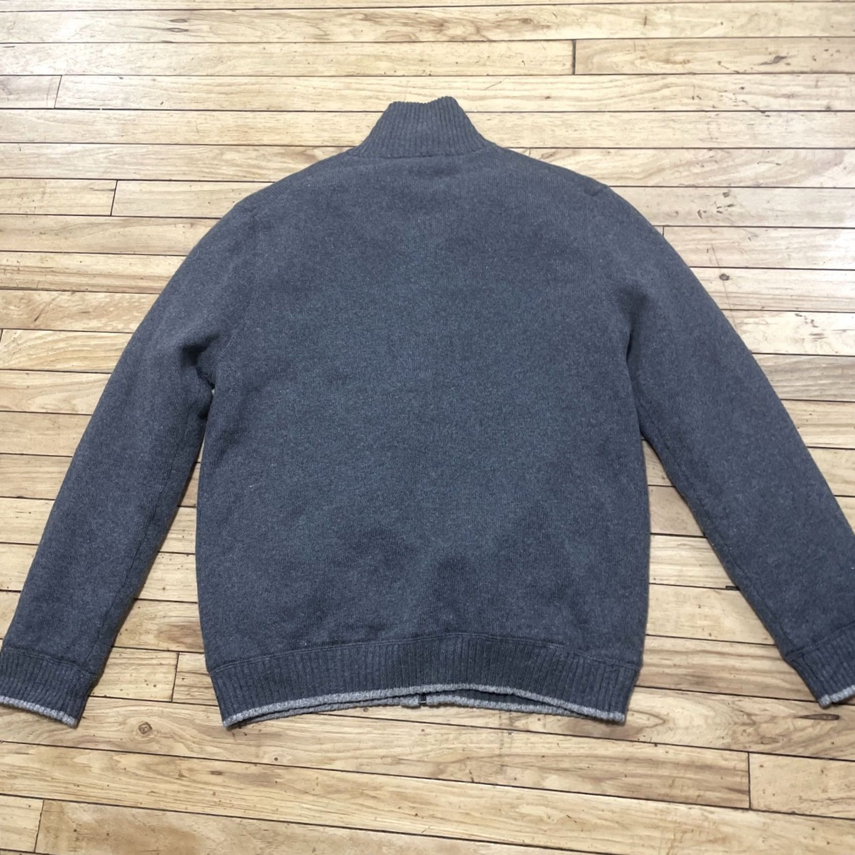 Gap Gap Cardigan Men L Gray Full Zip Wool Blend Lined Capsule Layer Knit Wool Neutral Coat, 2000s y2k, Button, Vintage Inspired, Regular Fit, Mens Size US L / EU 52-54 / 3 - 2 Thumbnail