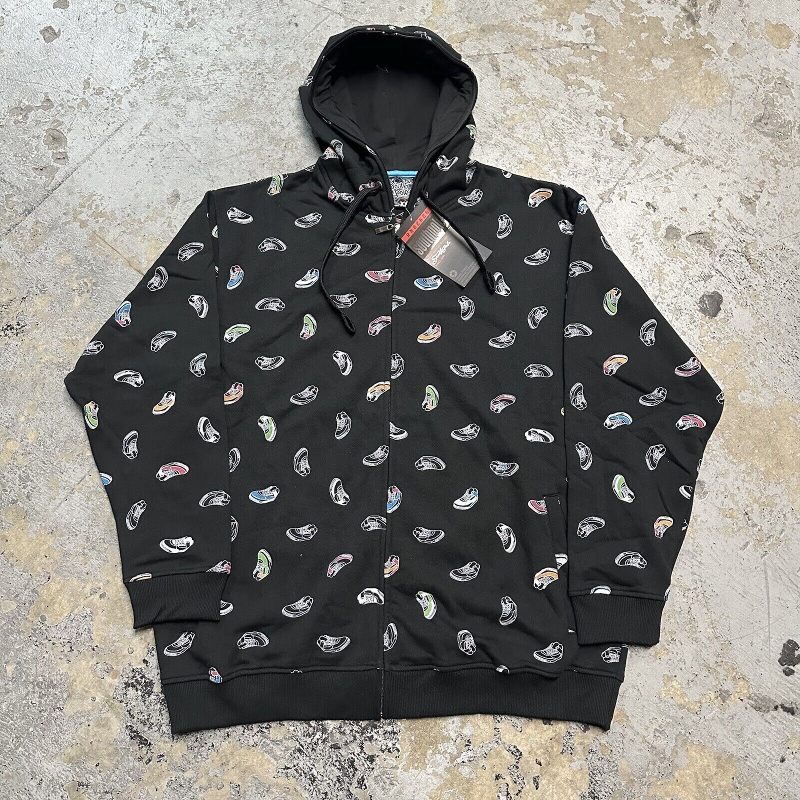 Ecko Unltd. × JNCO × Southpole NWT Vintage Y2K Southpole Black Shoes Zip Up Hoodie Size US XXL / EU 58 / 5 - 1 Thumbnail