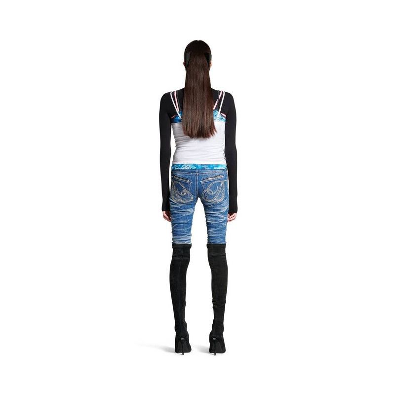 Balenciaga o1s1wg110326 Layered Top in Multicolor Size L / US 10 / IT 46 - 6 Thumbnail