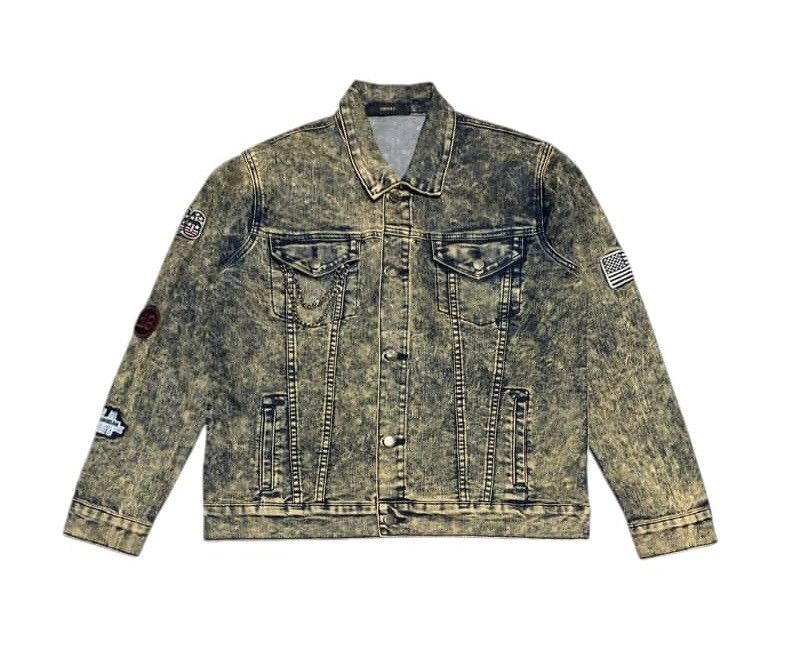 Vintage Japanese Brand Faded Denim Trucker Jacket Nice