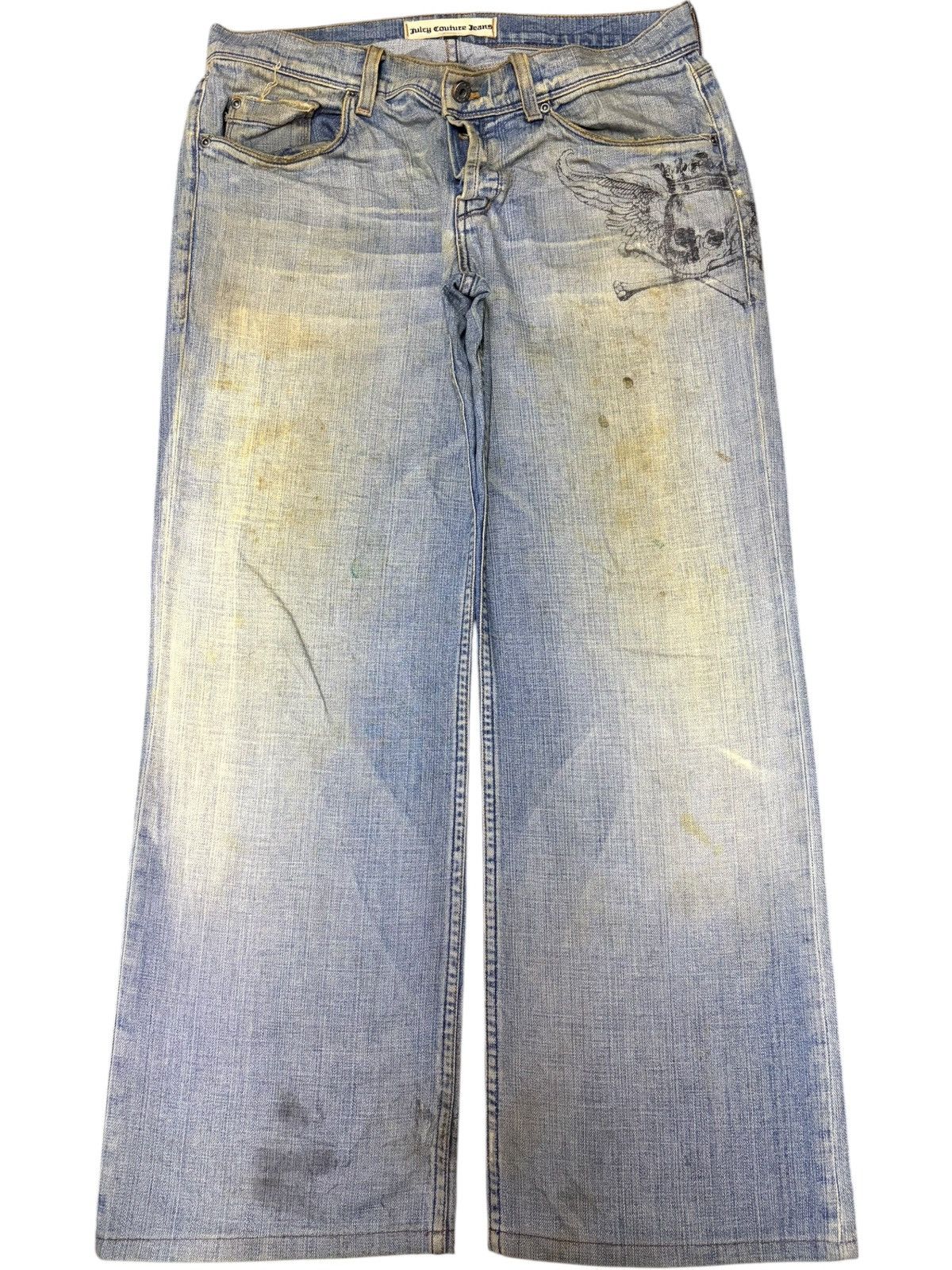 Junya Watanabe Vintage Japanese Brand Punk Skull Printed Baggy Jeans Size US 33 - 1 Thumbnail