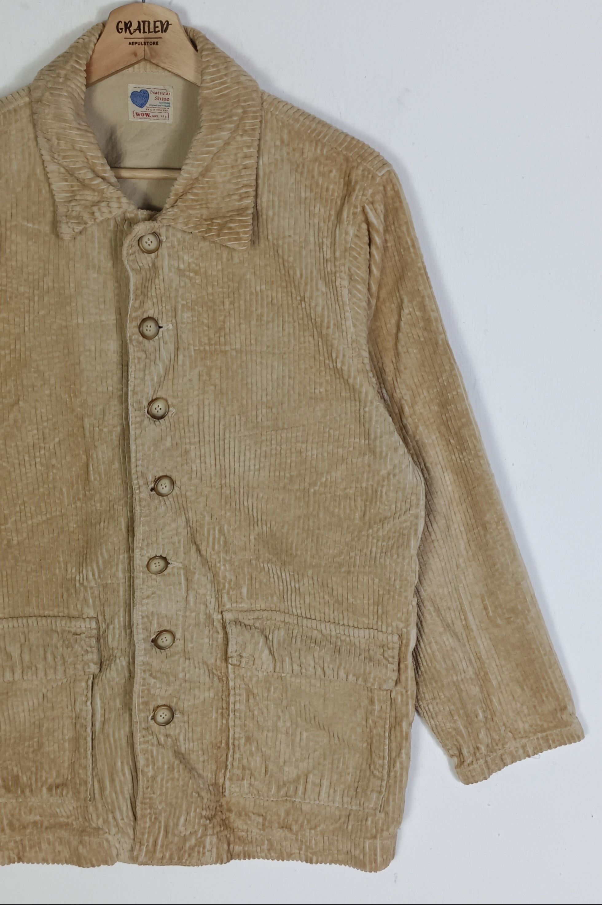Japanese Brand Vintage🔥 Natural Shine WOW Coduroy Button Up Size US XL / EU 56 / 4 - 6 Thumbnail