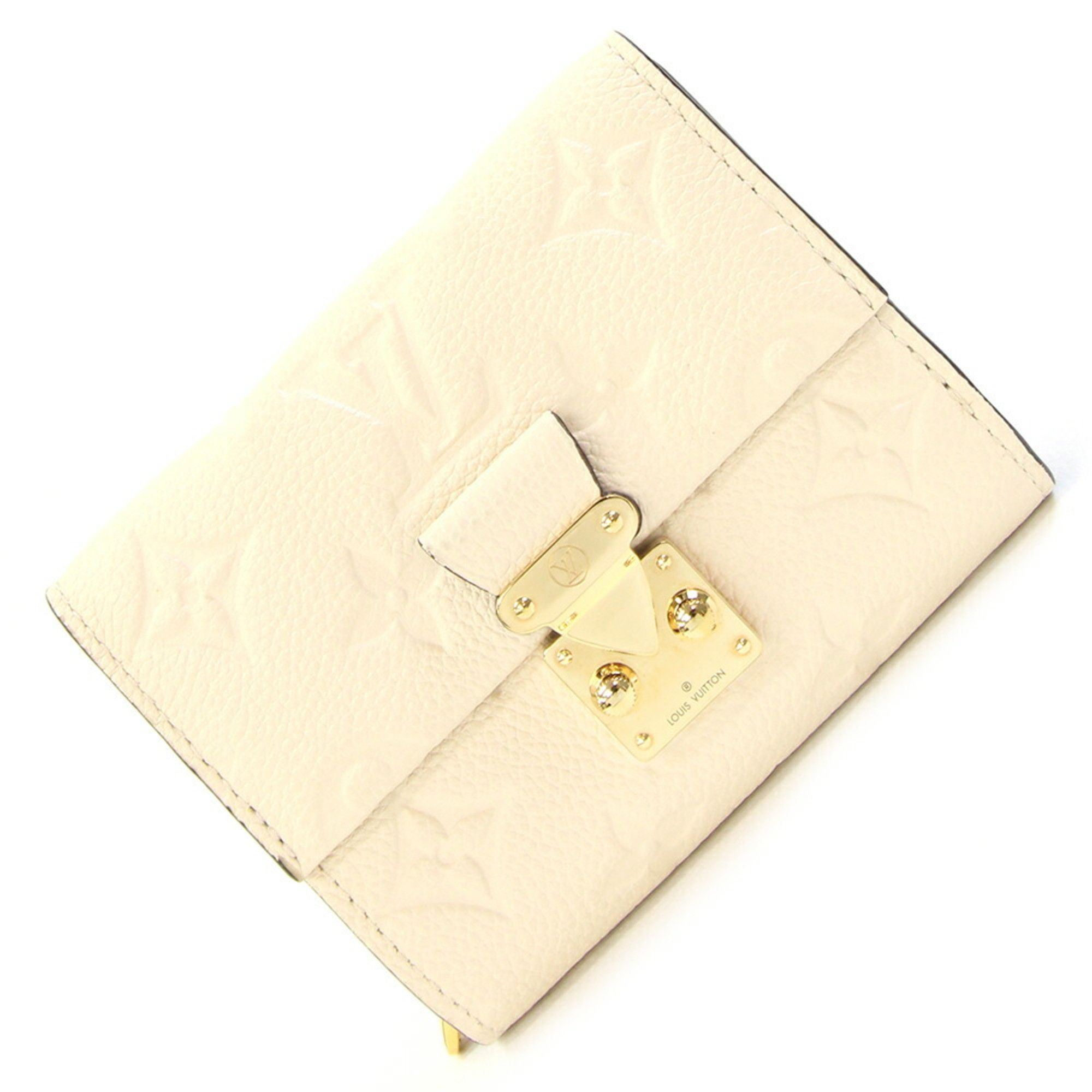 Louis Vuitton Monogram Empreinte Portefeuille Metis Compact Tri-fold Wallet in Crème Leather Mini for Women