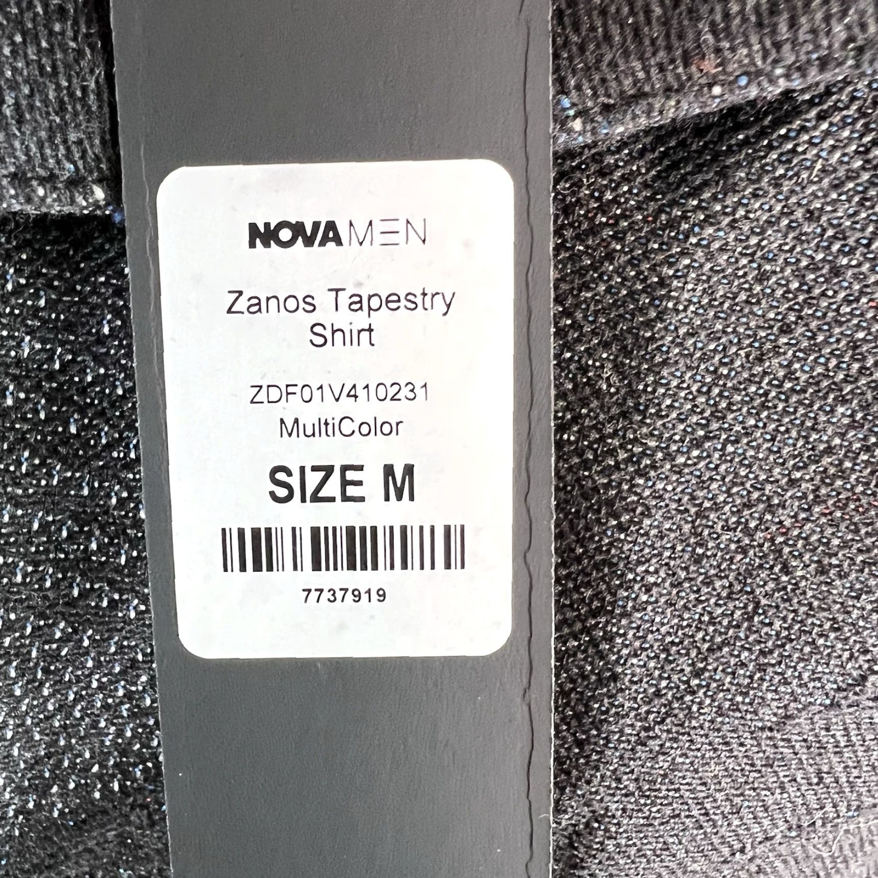 Vintage NOVA Cardigan Shirt M Black Graphic Print 42in Chest Short Sleeve Button-Up Autumn Winter Mens Slim Shirt Size US M / EU 48-50 / 2 - 6 Thumbnail
