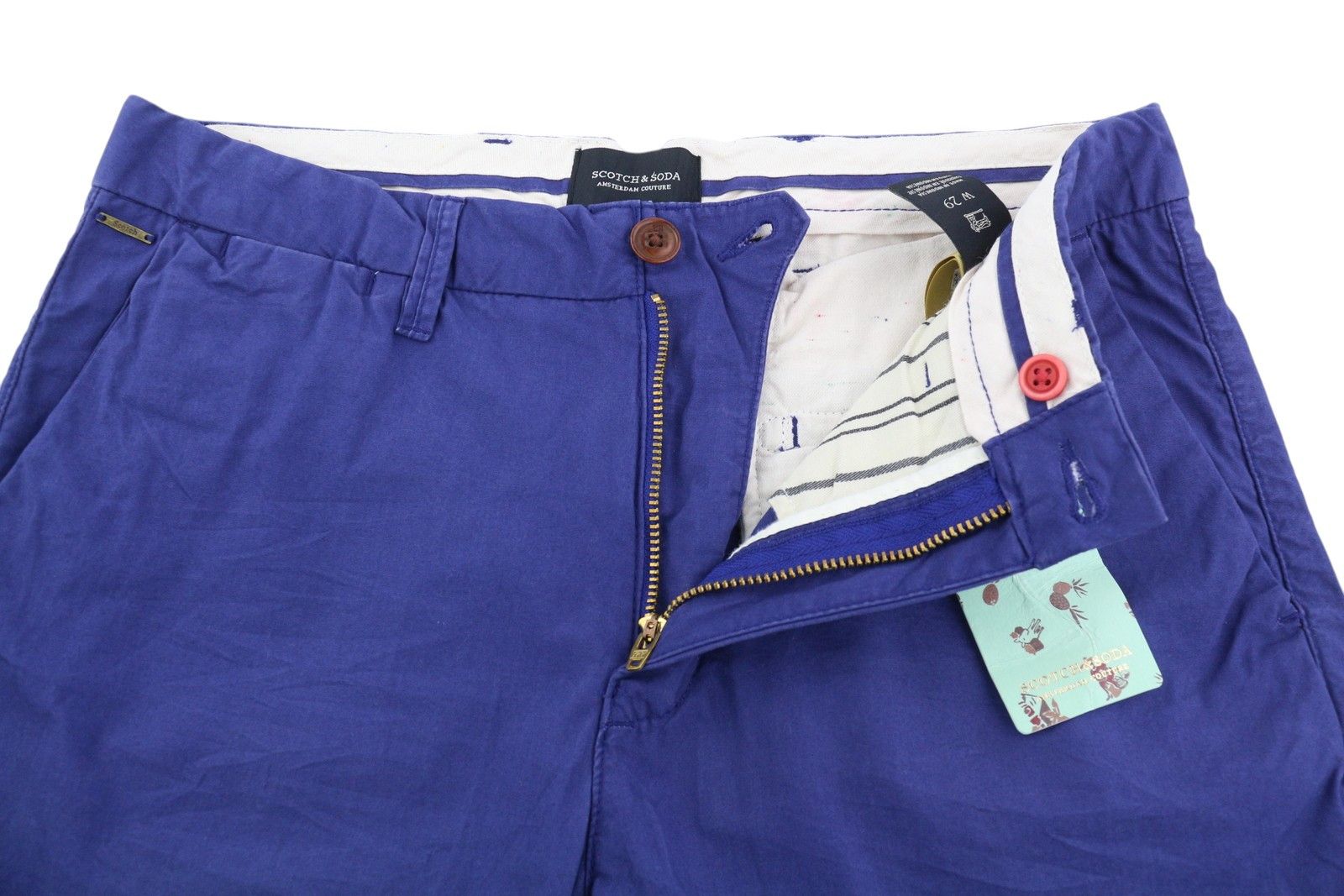 Scotch & Soda W29 Chino Blue Zip Fly 5-Design Pockets Logo 84157 Size US 29 - 5 Thumbnail