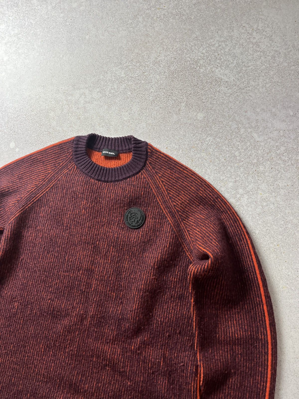 Diesel Vintage Diesel Orange Sweater Grunge Avant Garde Y2K Size US S / EU 44-46 / 1 - 2 Thumbnail