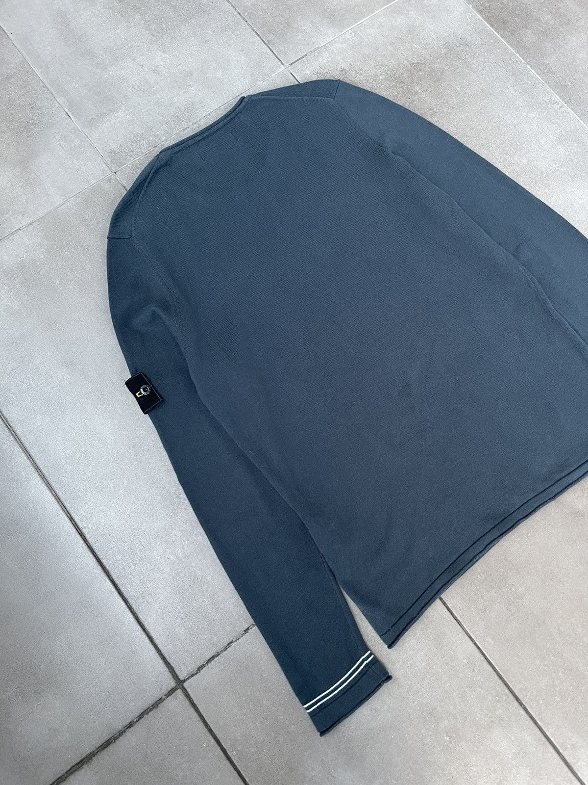Stone Island Stone Island Navy Grey Striped White Sleeve Thin Sweater Size US M / EU 48-50 / 2 - 14 Thumbnail