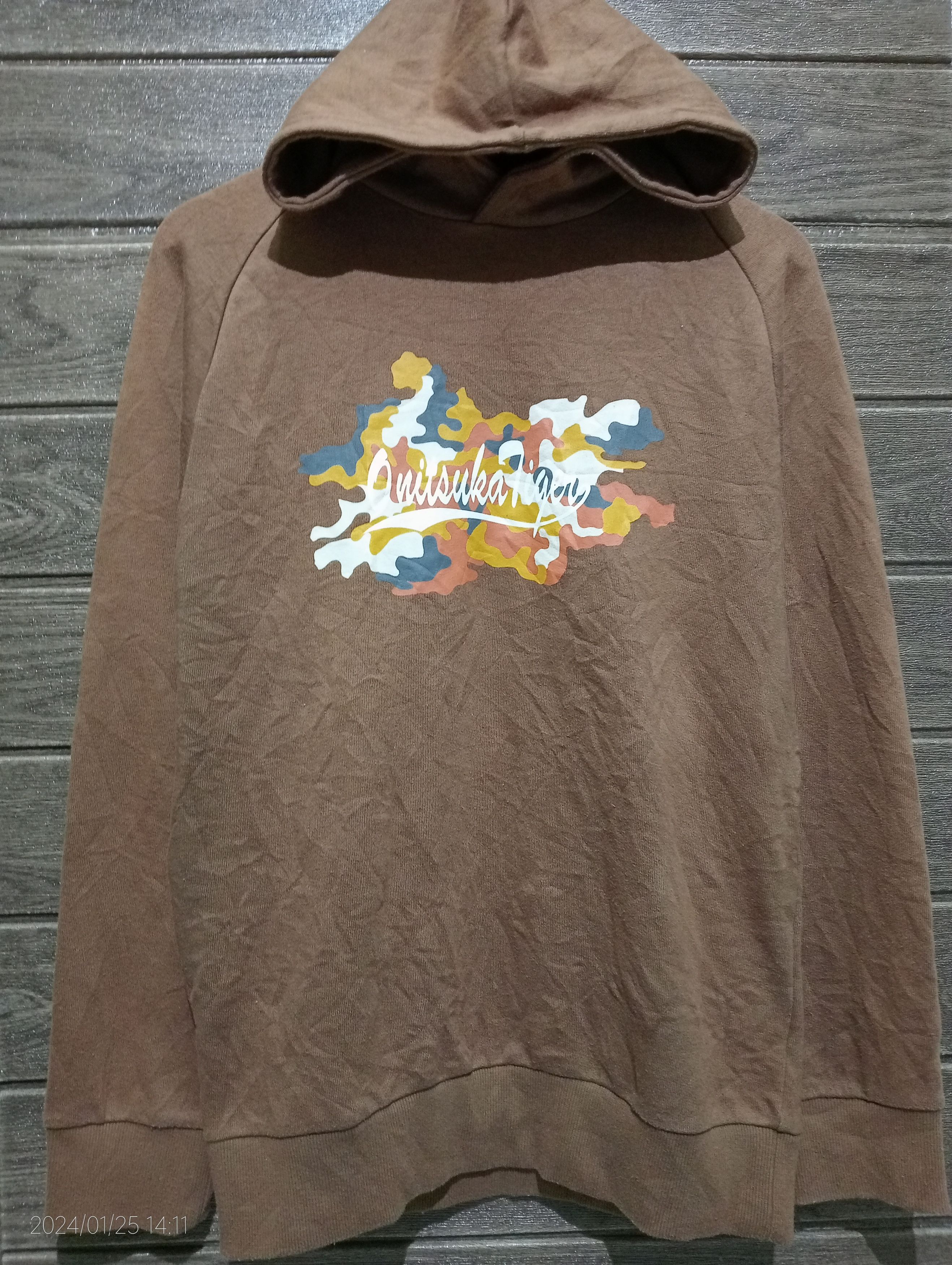 image of Edition Japan x Onitsuka Tiger Vintage Onitsuka Tiger Sweat Hoodie Brown, Men's (Size Large)